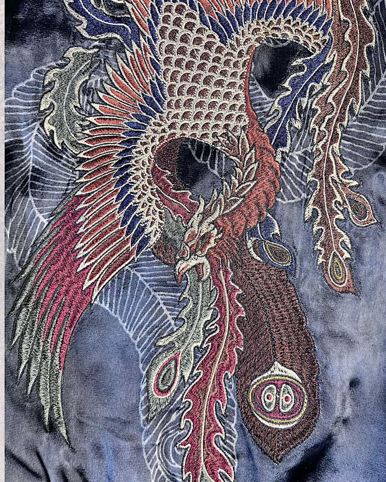 [XL]【Luxurious Embroidered Sukajan】Dragon & Cherry Blossom / Phoenix - Musubi Japan Reversible