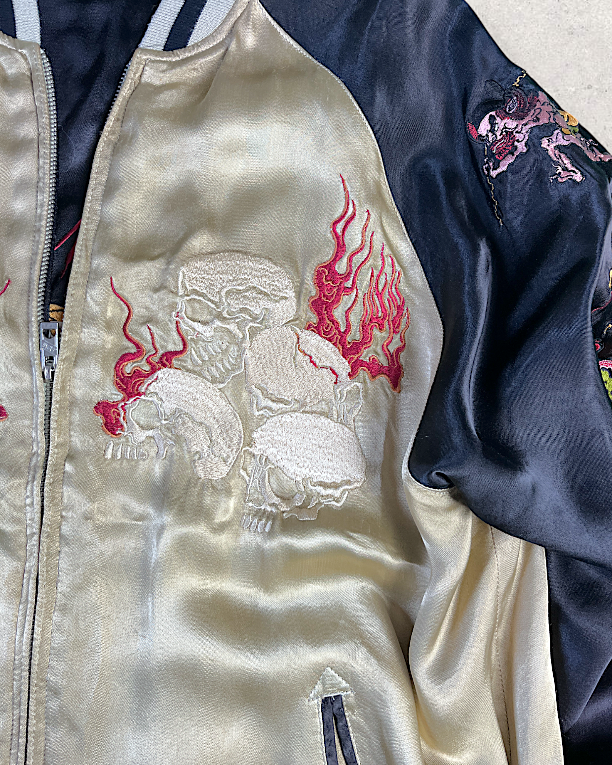 [L]【Stunning】 Hyakki Yagyo Yokai Scroll Reversible Sukajan