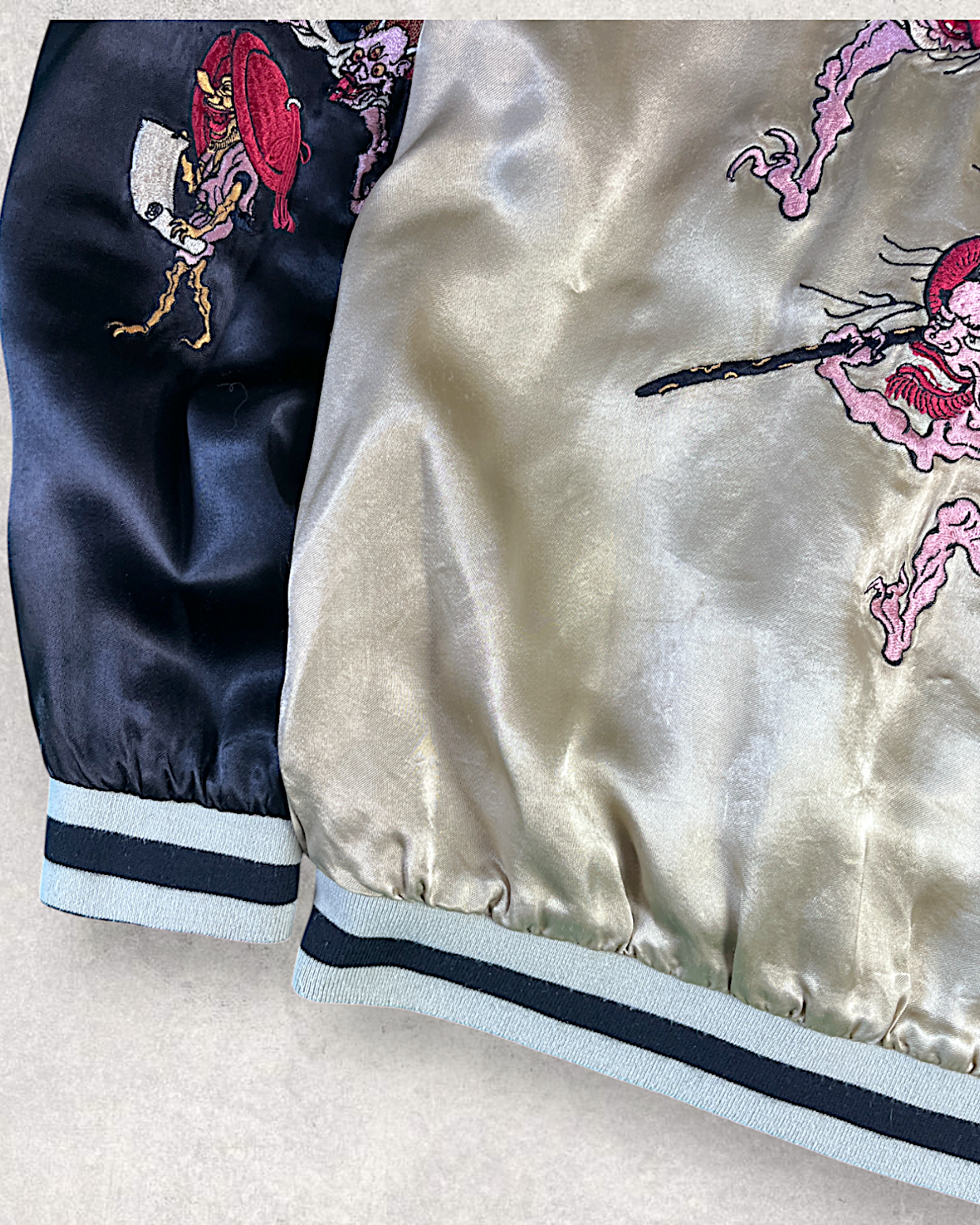 [L]【Stunning】 Hyakki Yagyo Yokai Scroll Reversible Sukajan