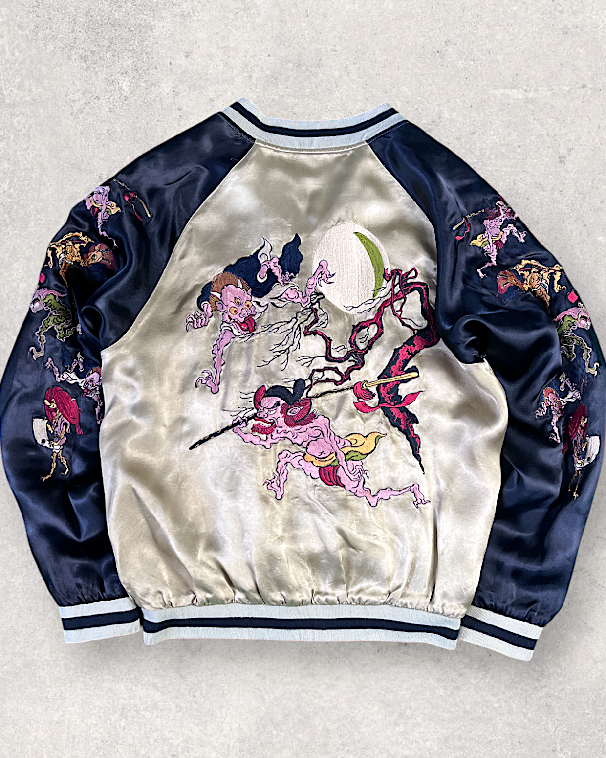 [L]【Stunning】 Hyakki Yagyo Yokai Scroll Reversible Sukajan