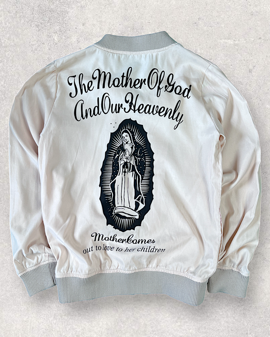 [M]Lightweight Sukajan Jacket with Virgin Mary Print｜Spring-Summer Unisex Piece｜Rare Streetwear Art