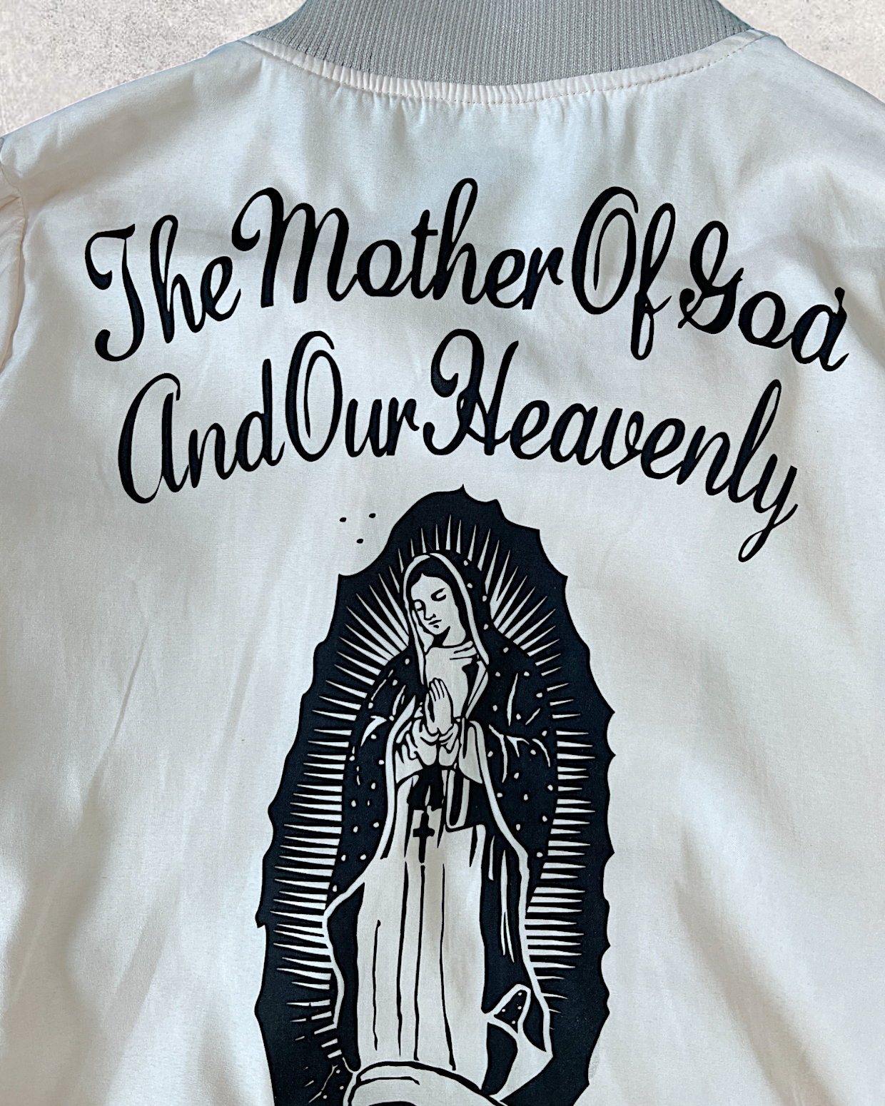 [M]Lightweight Sukajan Jacket with Virgin Mary Print｜Spring-Summer Unisex Piece｜Rare Streetwear Art