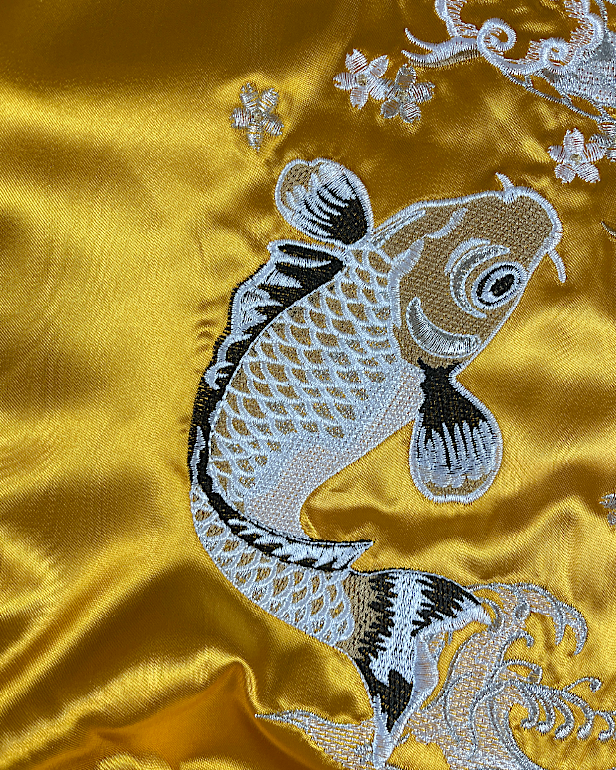 専用 黒唐獅子一対 18cm16cm11cm L Size / Lightweight】Gold & Black Sukajan with Dragon and