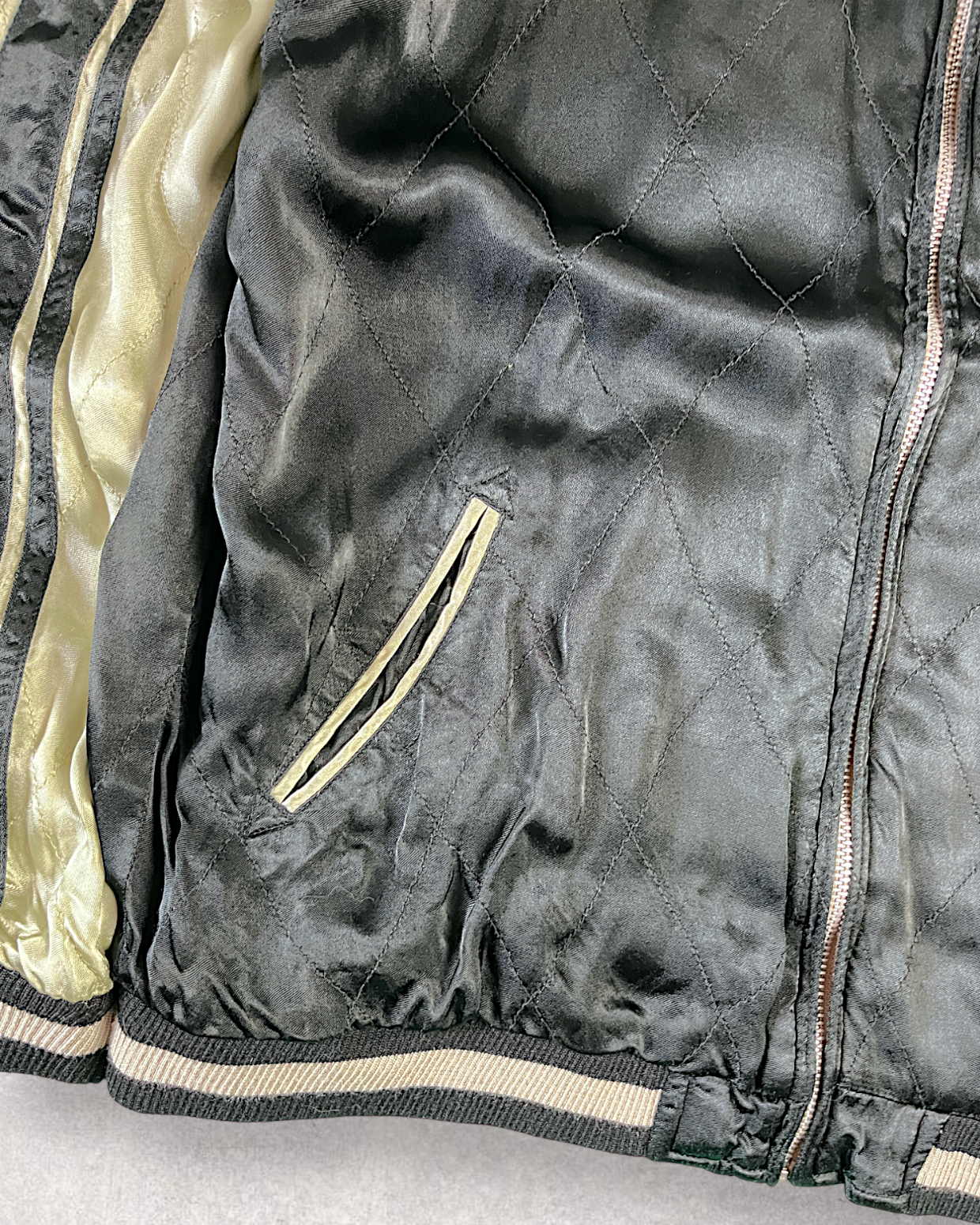 [XL] Japanese Vintage Sukajan with Climbing Koi Embroidery | Reversible Souvenir Jacket | One-of-a-Kind
