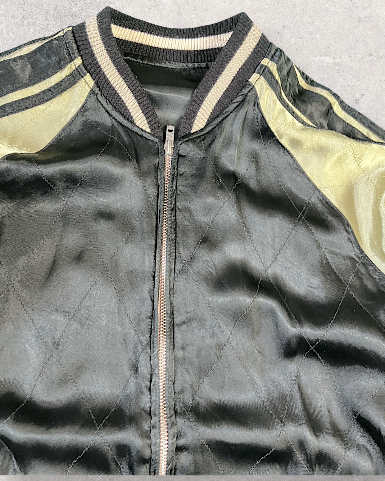 [XL] Japanese Vintage Sukajan with Climbing Koi Embroidery | Reversible Souvenir Jacket | One-of-a-Kind