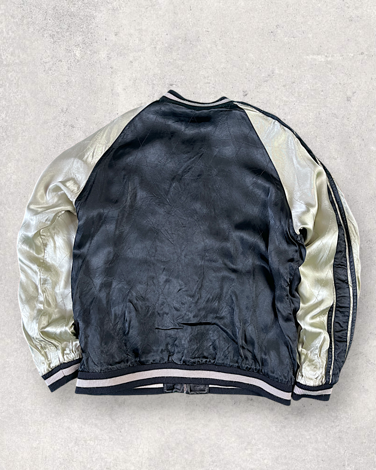 [XL] Japanese Vintage Sukajan with Climbing Koi Embroidery | Reversible Souvenir Jacket | One-of-a-Kind