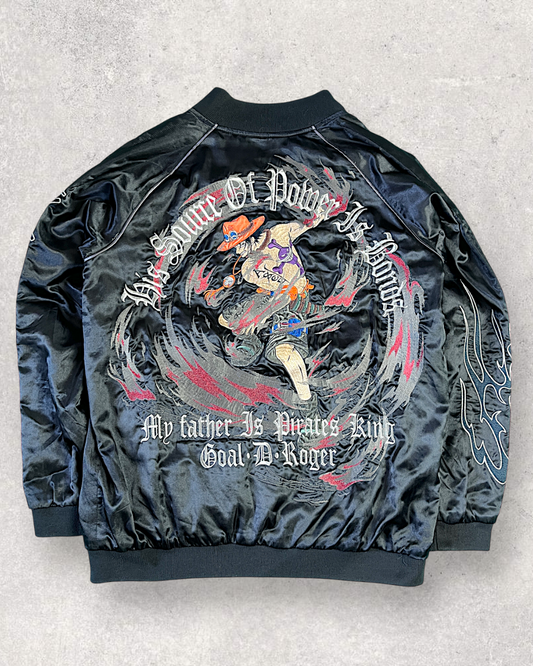【XL・Reversible】Portgas D. Ace Souvenir Jacket｜One Piece Official Embroidered Sukajan｜Rare Anime Collectible