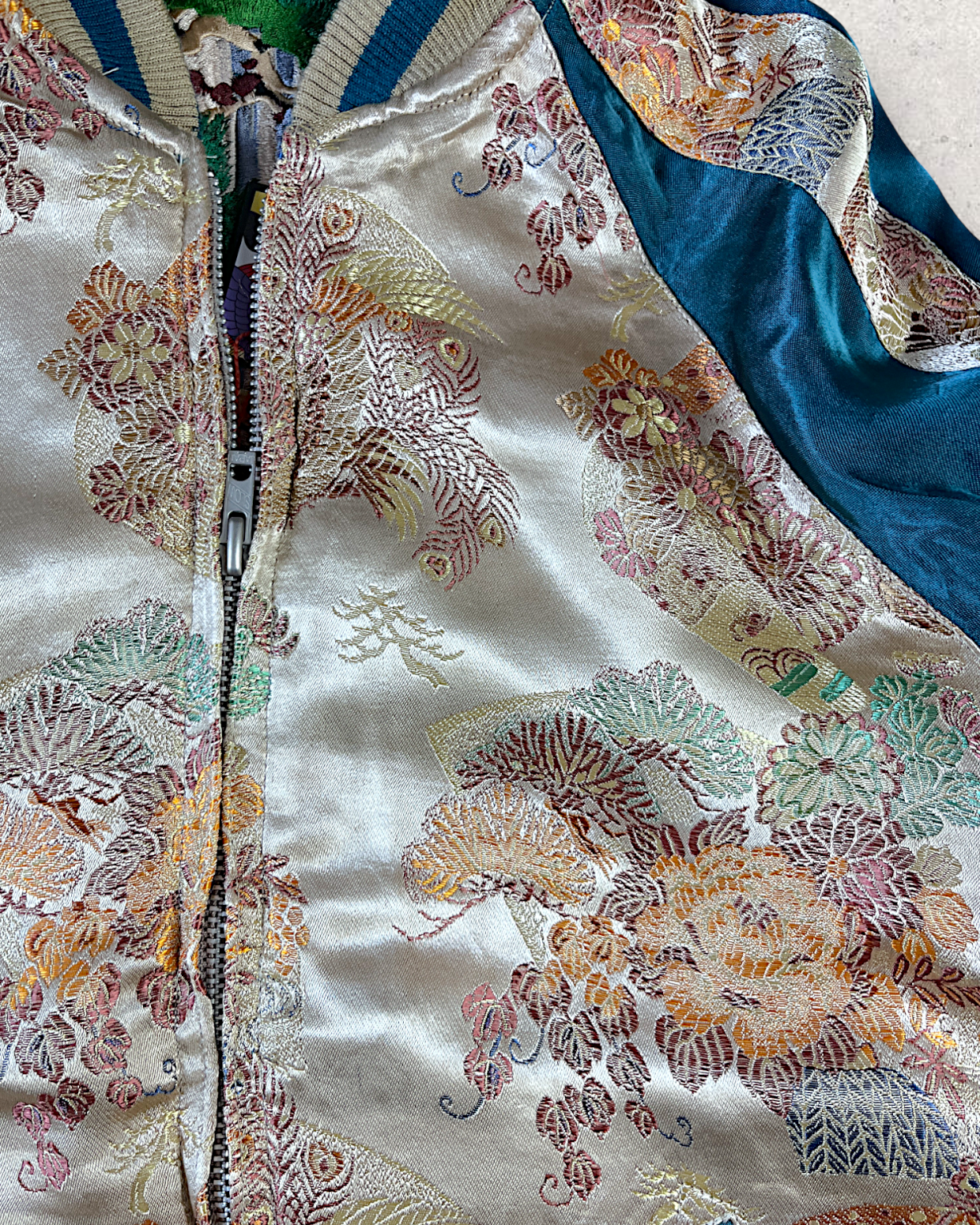 [S/ Reversible] Vintage Sukajan Jacket – Climbing Koi Embroidery | Unique Japanese Streetwear
