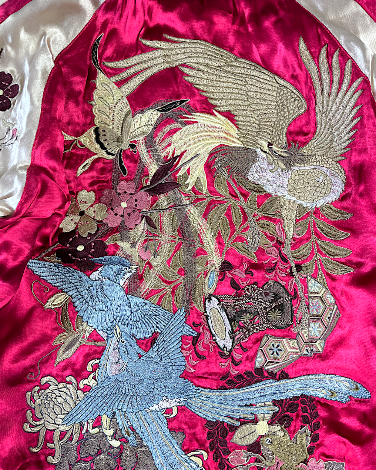 【M / Excellent Condition】Reversible Sukajan with Phoenix & Floral Embroidery｜Rare One-of-a-Kind Japanese Souvenir Jacket