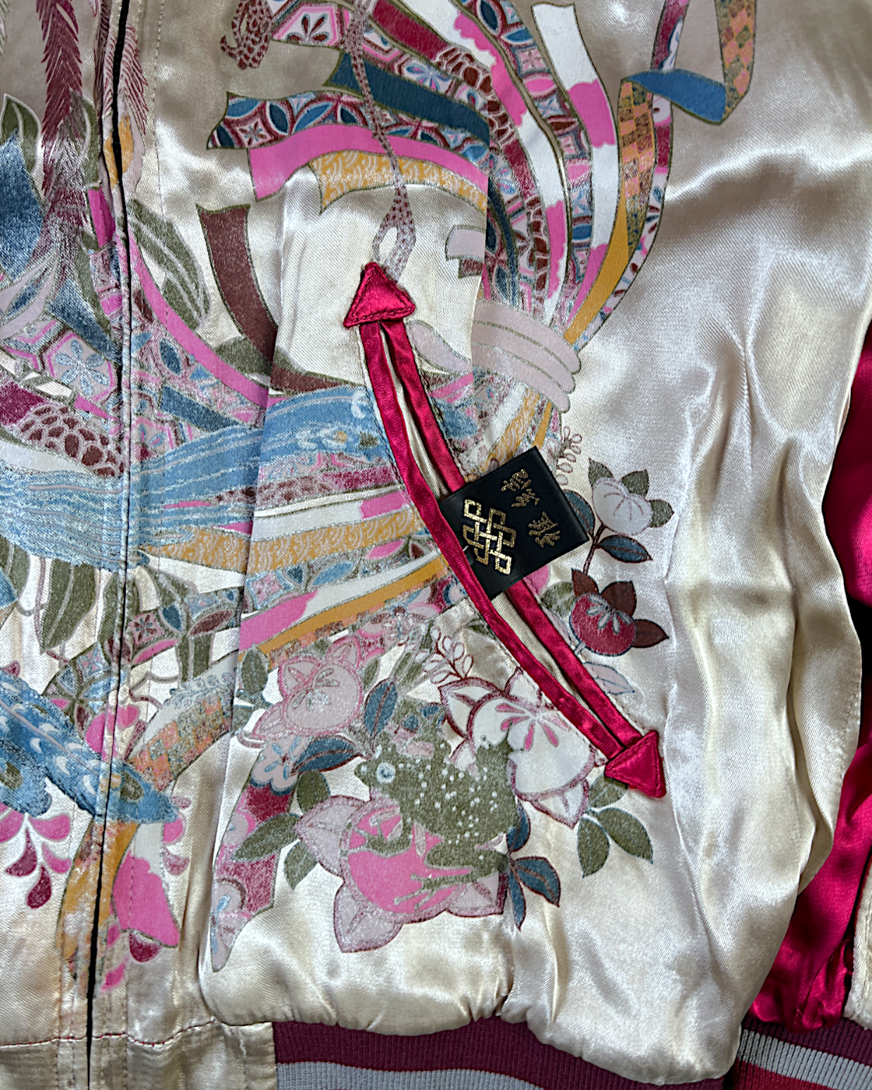 【M / Excellent Condition】Reversible Sukajan with Phoenix & Floral Embroidery｜Rare One-of-a-Kind Japanese Souvenir Jacket