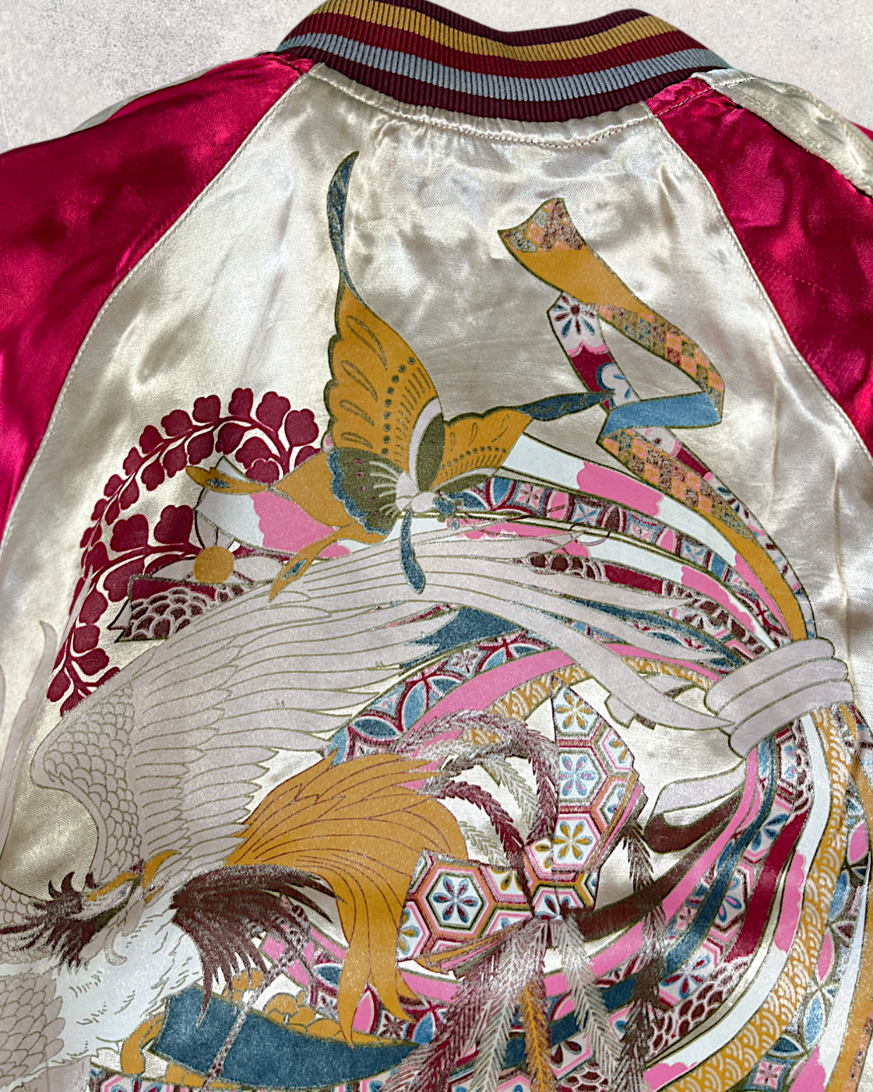 【M / Excellent Condition】Reversible Sukajan with Phoenix & Floral Embroidery｜Rare One-of-a-Kind Japanese Souvenir Jacket