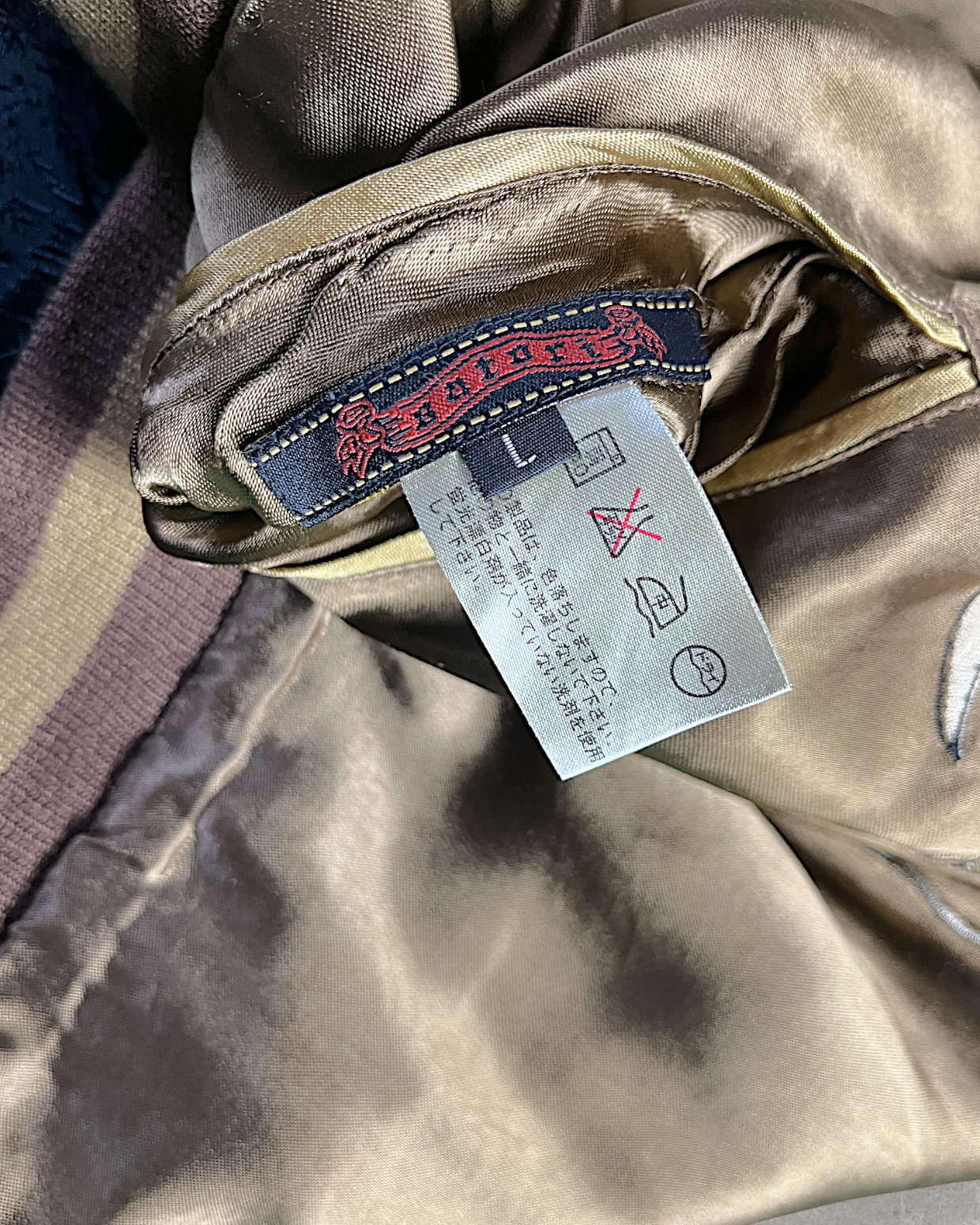 【L】Gold & Silver Gradient Dragon / Indigo Cloud Dragon – Japanese Embroidered Bomber