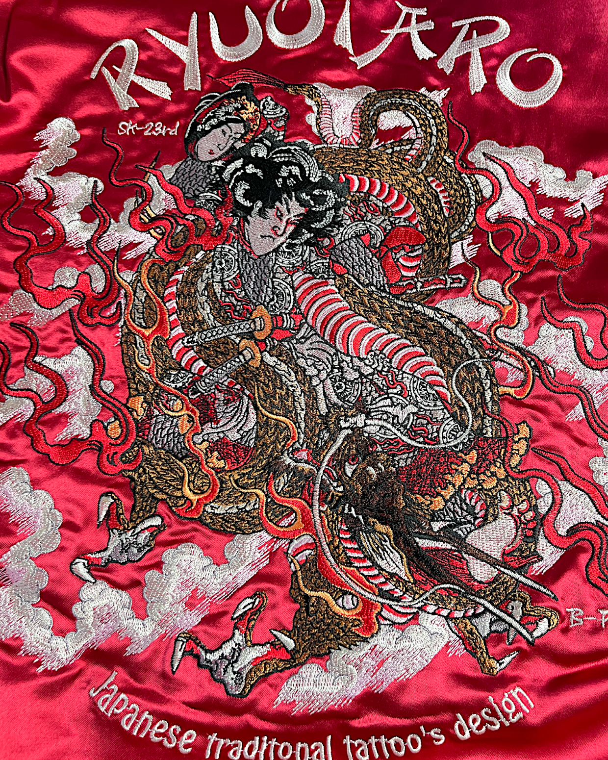 [44] Rare Reversible Velour Sukajan – SHUTENDOJI “King of Ogre” & RYUUTARO Dragon Tattoo Jacket