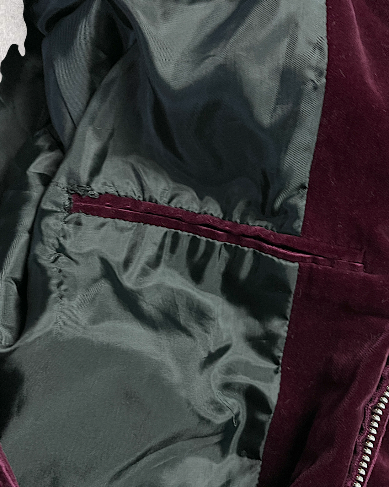 【L】Velour Dragon Sukajan Jacket – Wine Red Embroidered Yokosuka Japanese Bomber