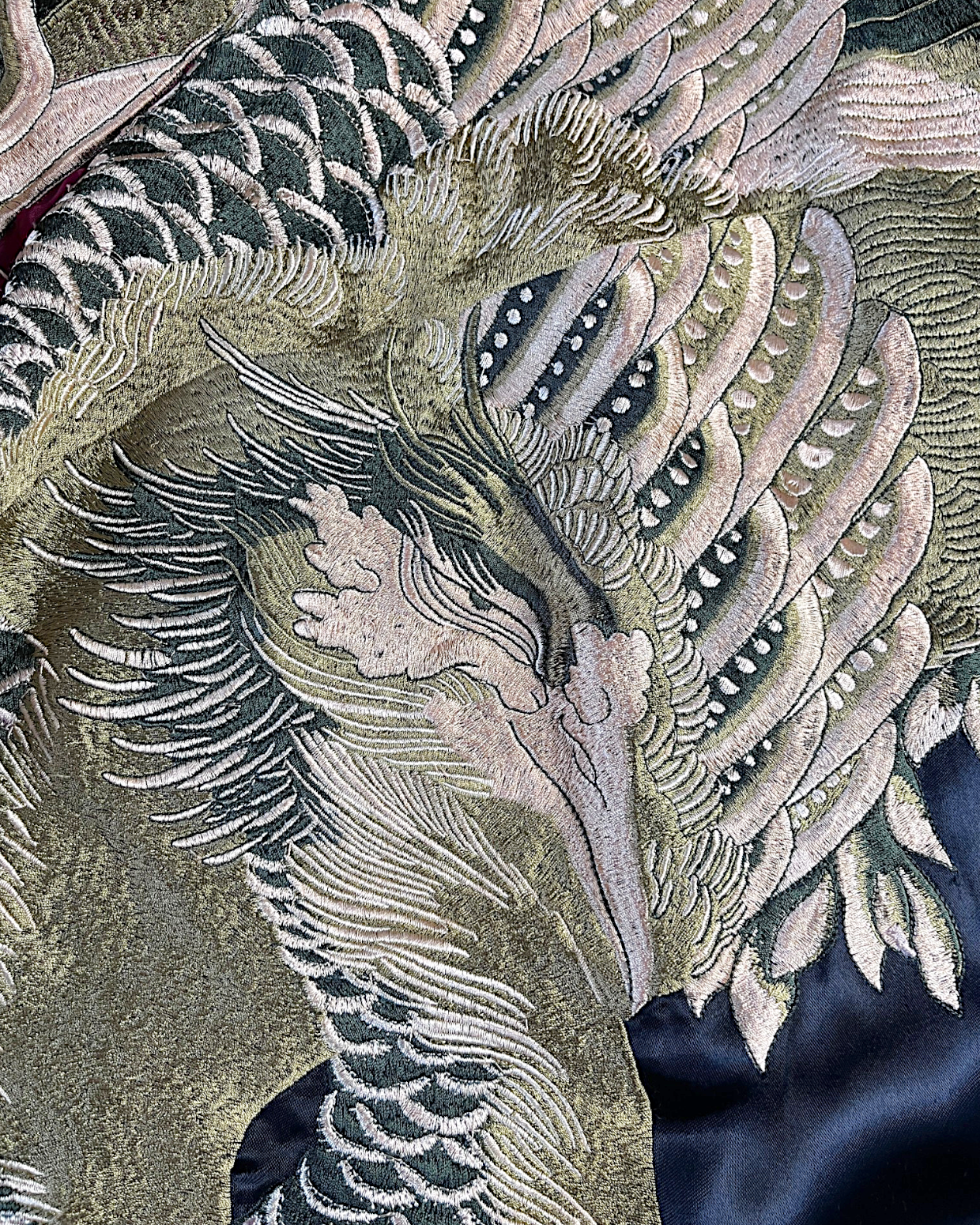 【XXL】Vintage Reversible Sukajan Jacket – Phoenix & Peacock-Inspired Embroidery Souvenir Jacket