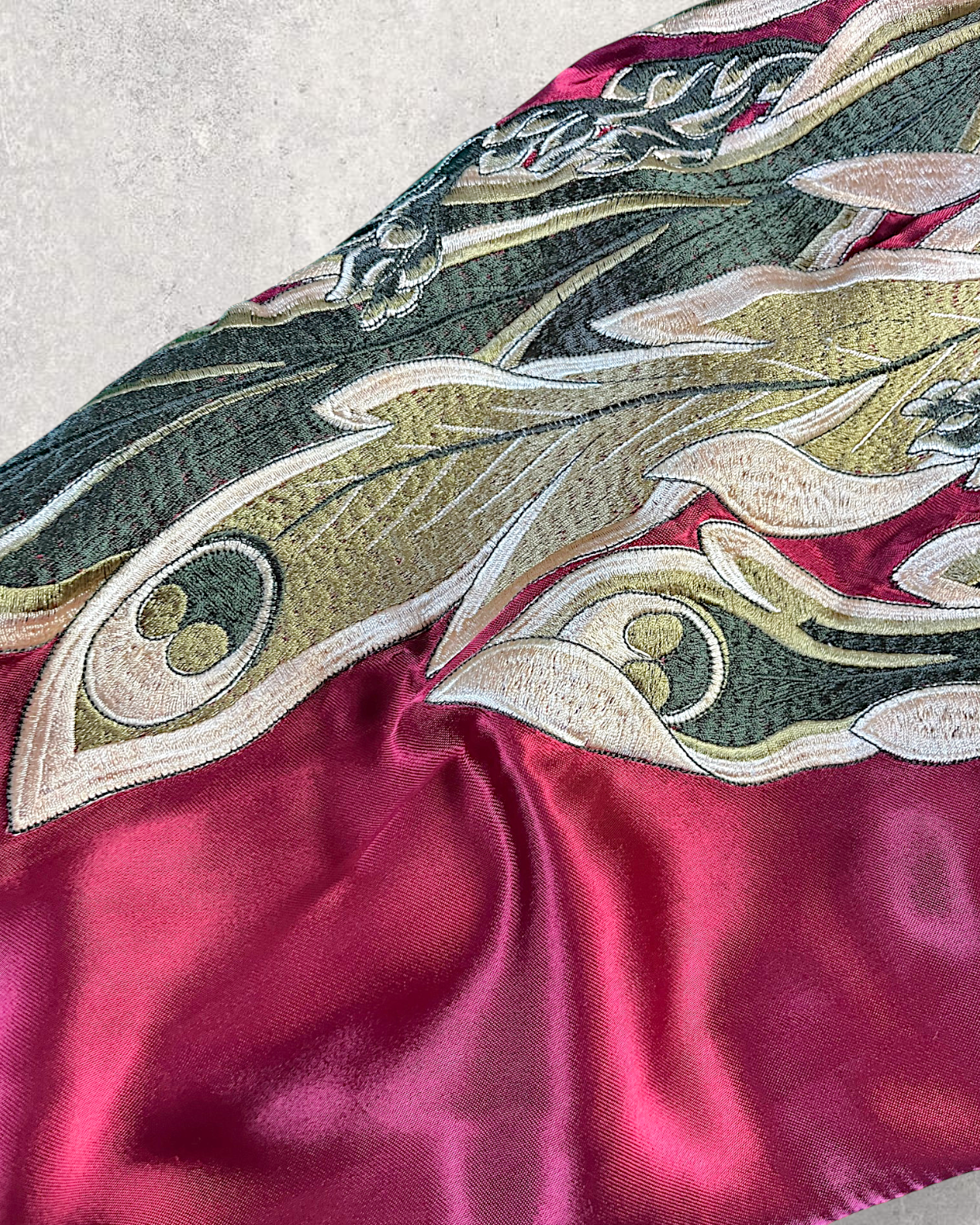 【XXL】Vintage Reversible Sukajan Jacket – Phoenix & Peacock-Inspired Embroidery Souvenir Jacket