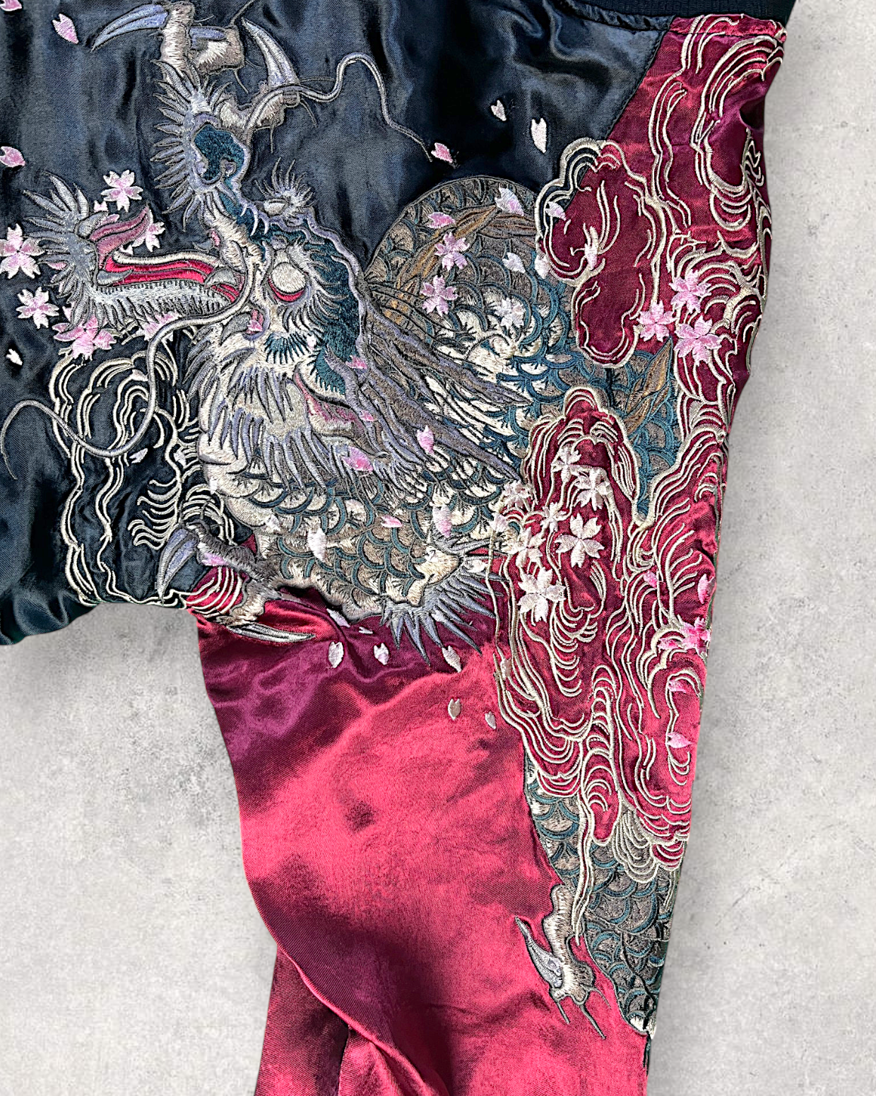 【XXL】 Karakuri Tamashii Reversible Sukajan Jacket – Dragon Embroidery Japan Souvenir Jacket