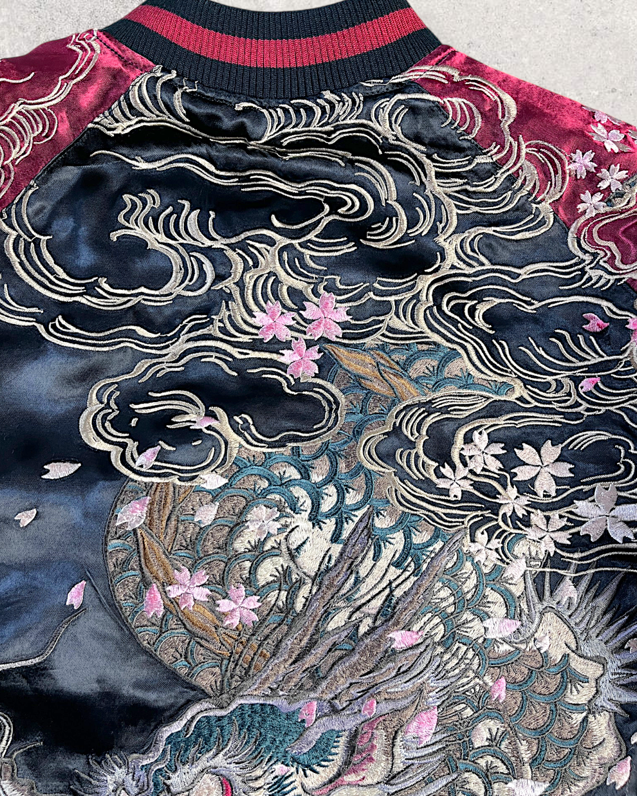 【XXL】 Karakuri Tamashii Reversible Sukajan Jacket – Dragon Embroidery Japan Souvenir Jacket