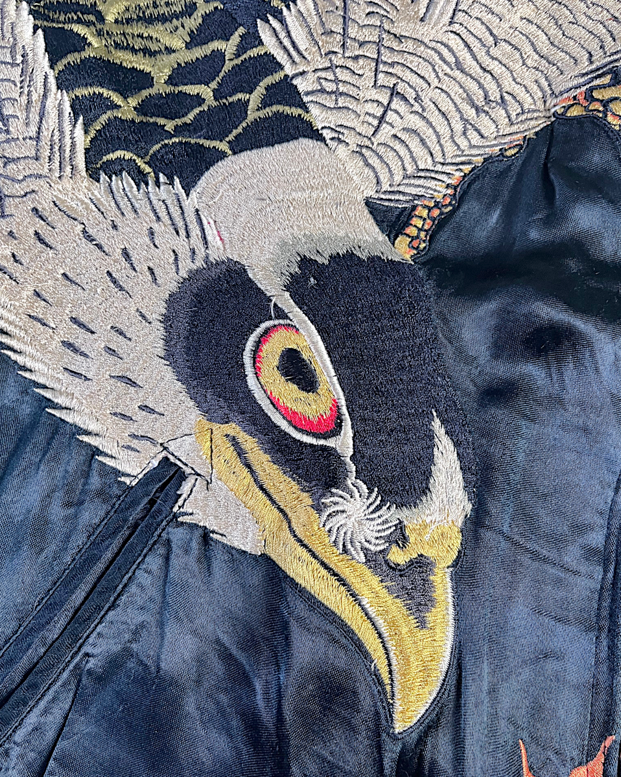 【M】Reversible Sukajan Jacket – Hawk & Cherry Blossom Embroidery Japan Souvenir Jacket
