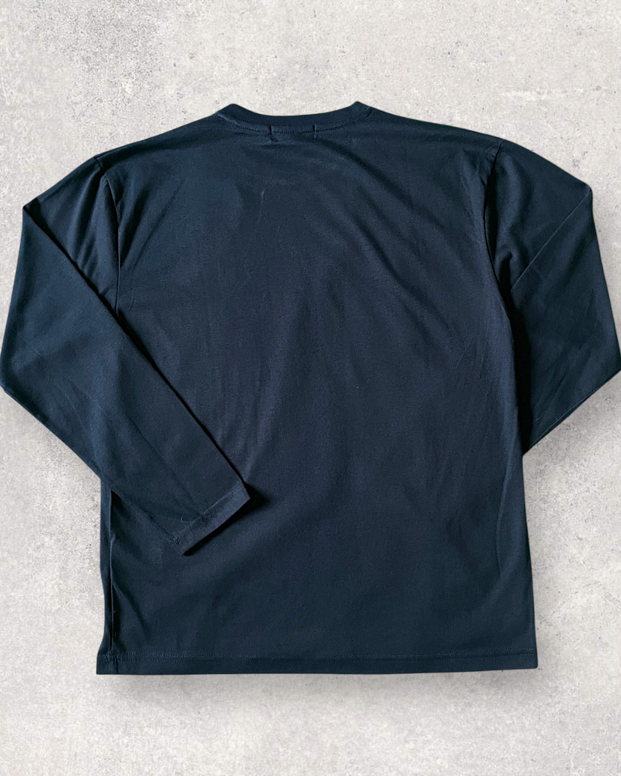 [L] Navy Blue Japanese Long Sleeve T-Shirt | Dragon, Rabbit & Chrysanthemum Design | Indigo Navy