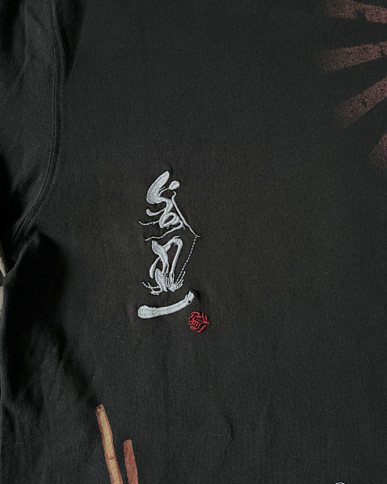 [M/L]BranNews Japanese Long Sleeve T-Shirt | Wagasa, Clouds & Rising Sun Design | Black