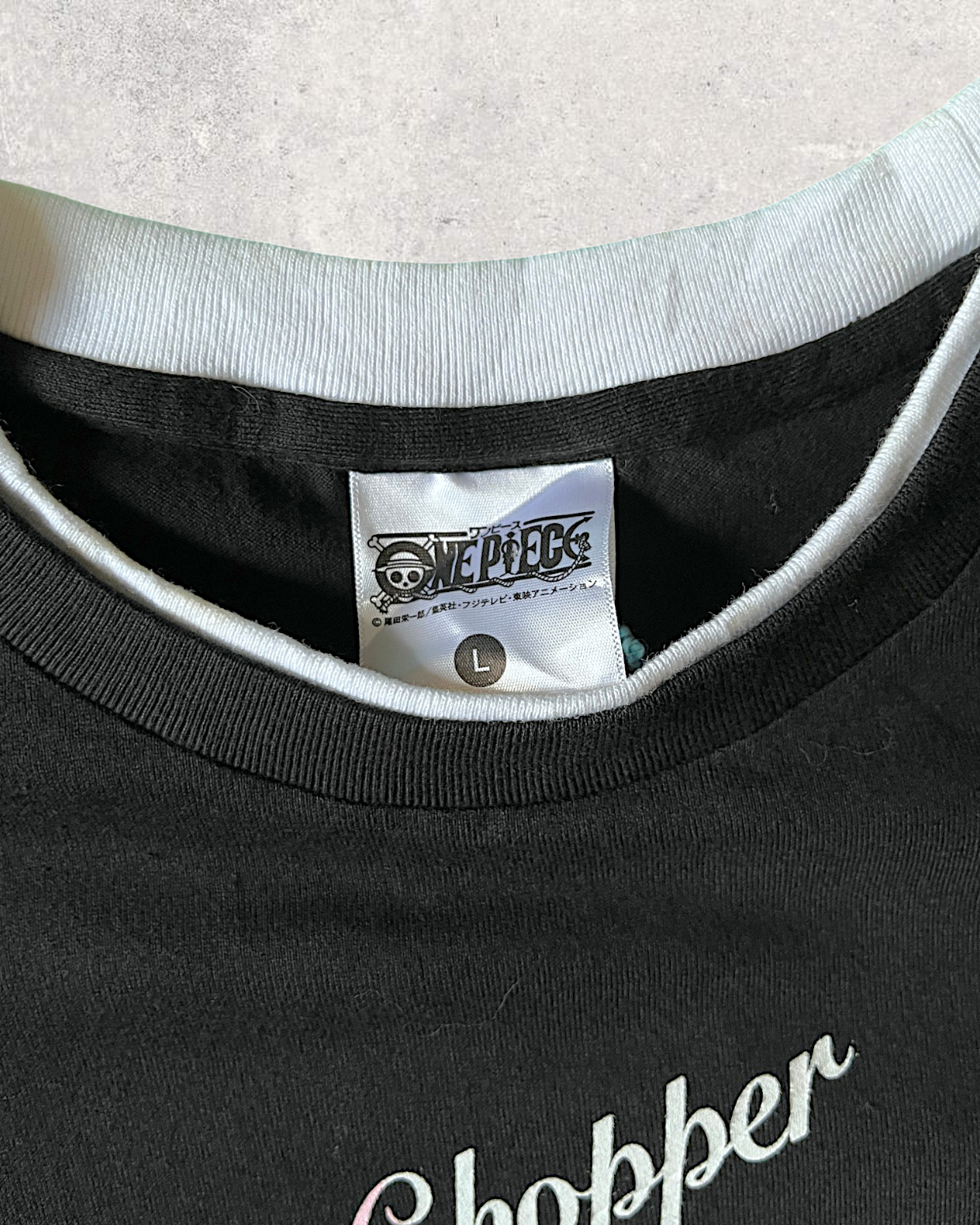 [L]Vintage Tony Tony Chopper T-Shirt | ONE PIECE Anime Graphic | Black |