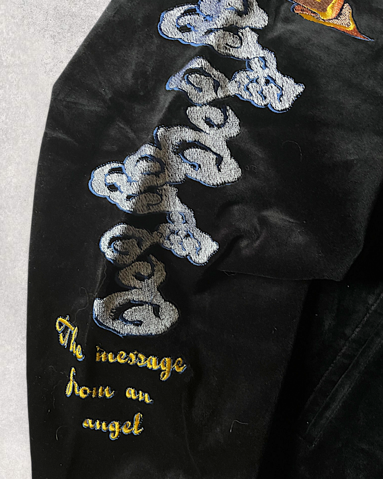 [40] Vintage Reversible Sukajan “Graceful Japanese Angel” – Geisha Embroidery × Black Satin