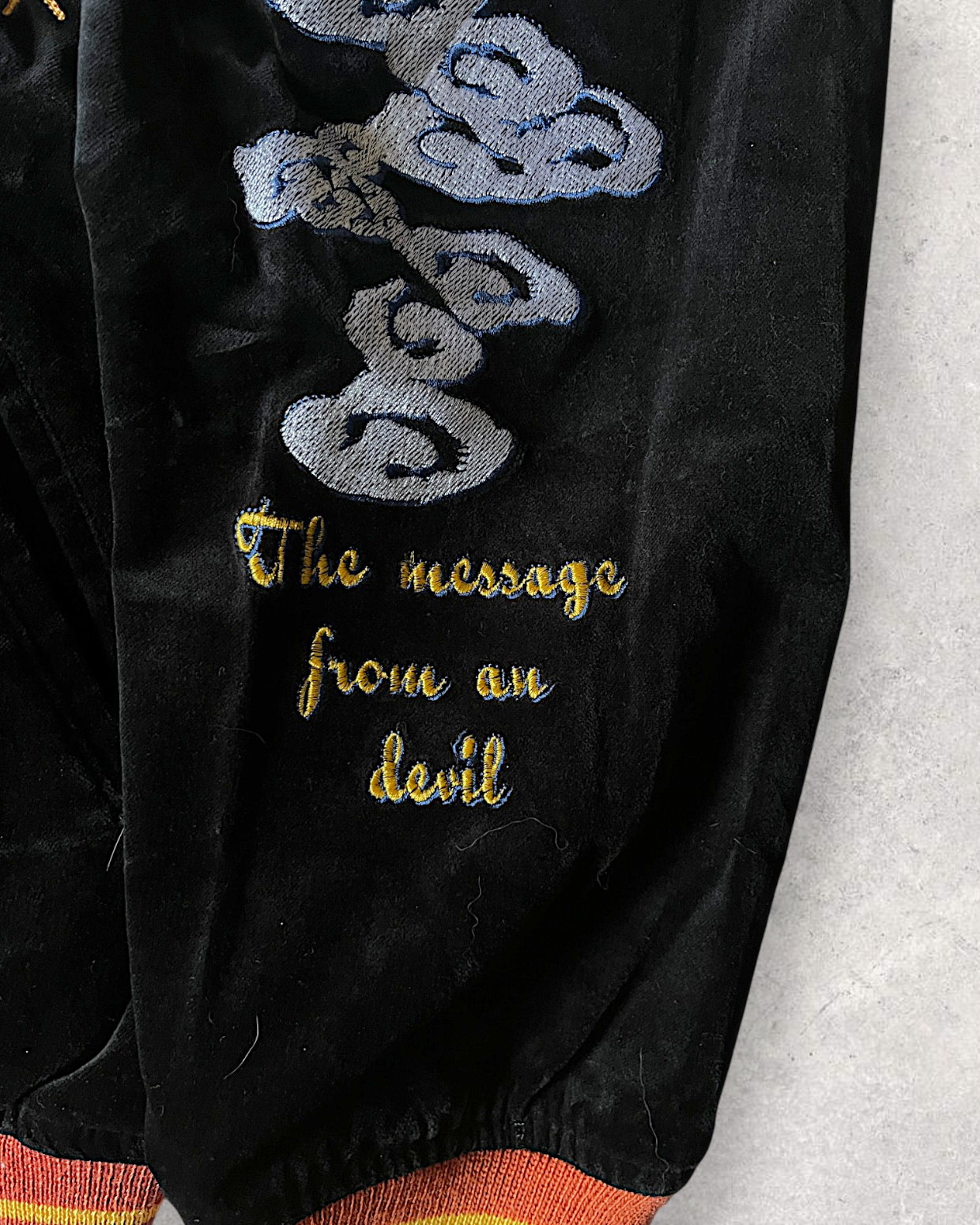 [40] Vintage Reversible Sukajan “Graceful Japanese Angel” – Geisha Embroidery × Black Satin