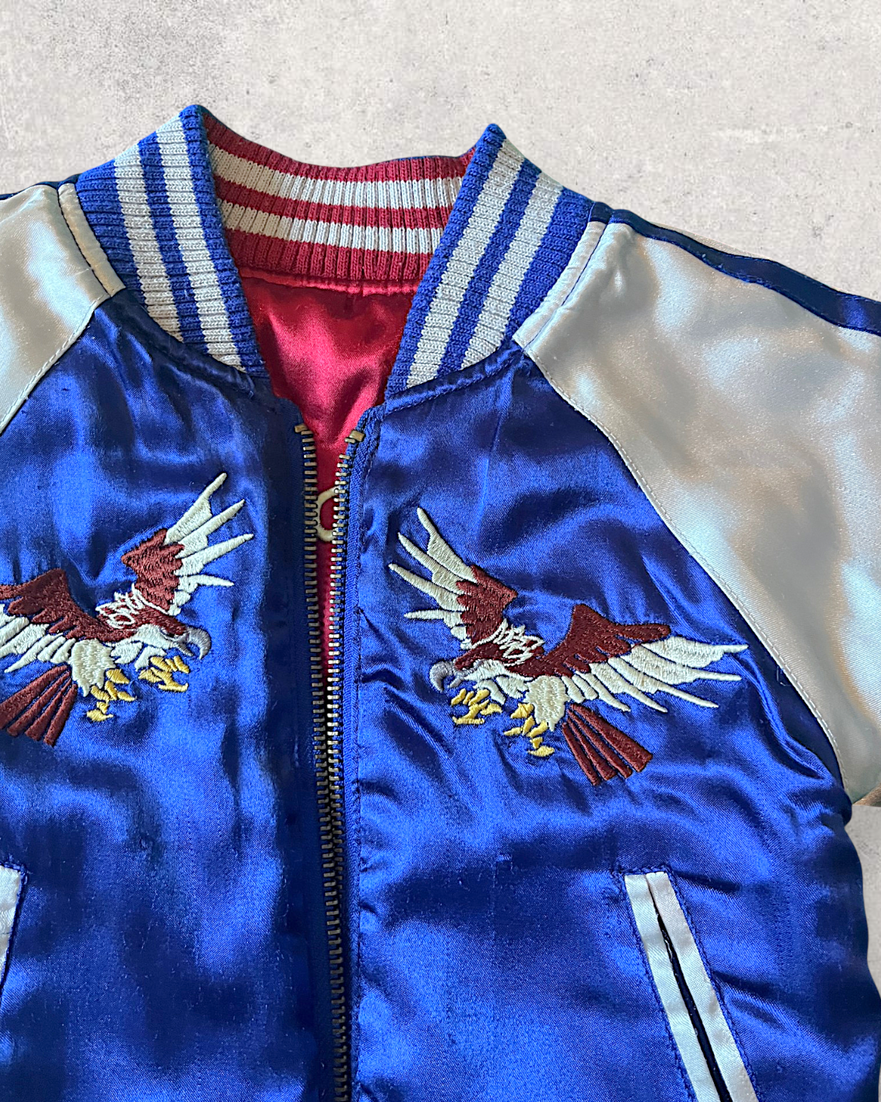 【KIDS】80cm Vintage Kids Reversible Sukajan Jacket “Tiger & Eagle”
