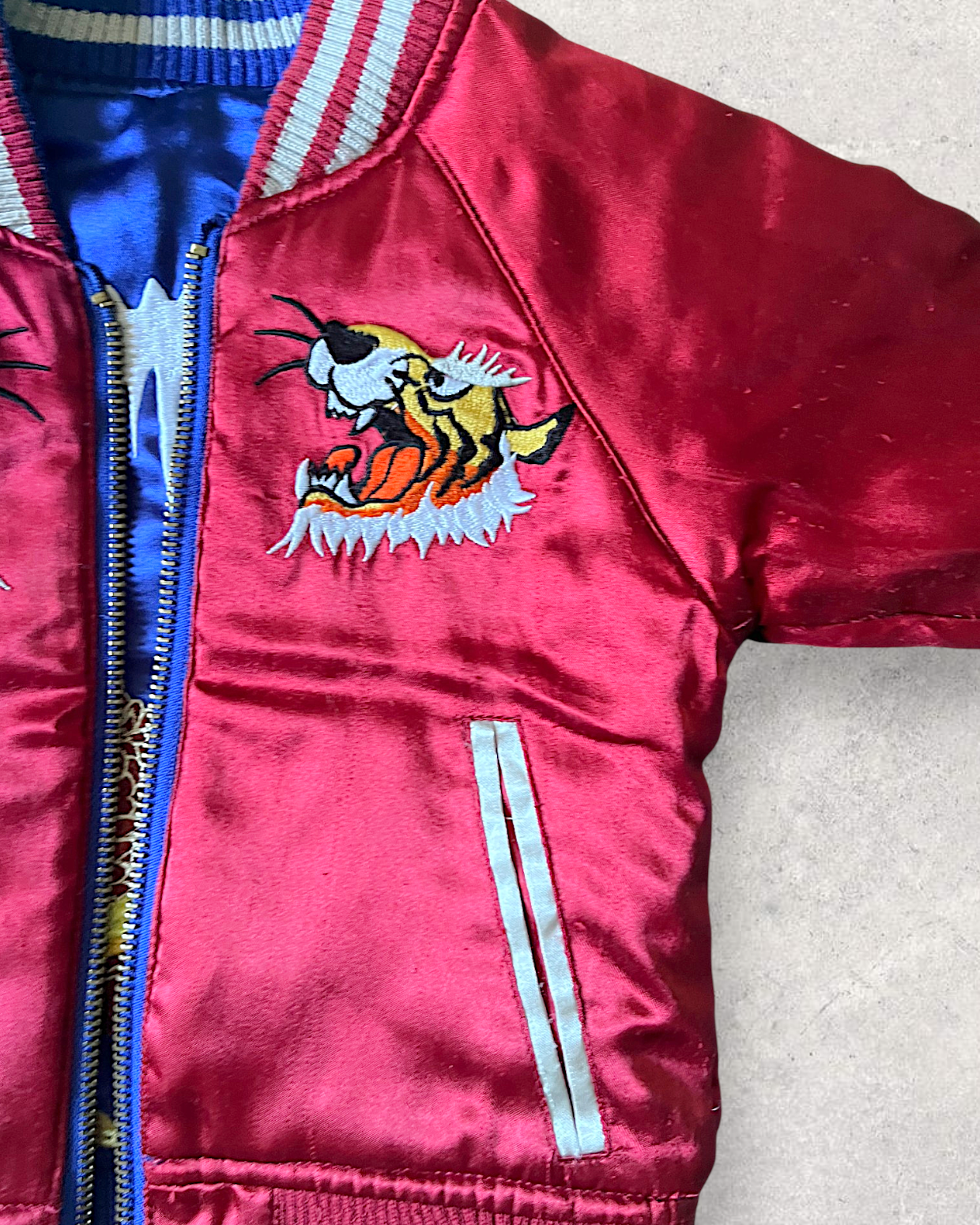 【KIDS】80cm Vintage Kids Reversible Sukajan Jacket “Tiger & Eagle”