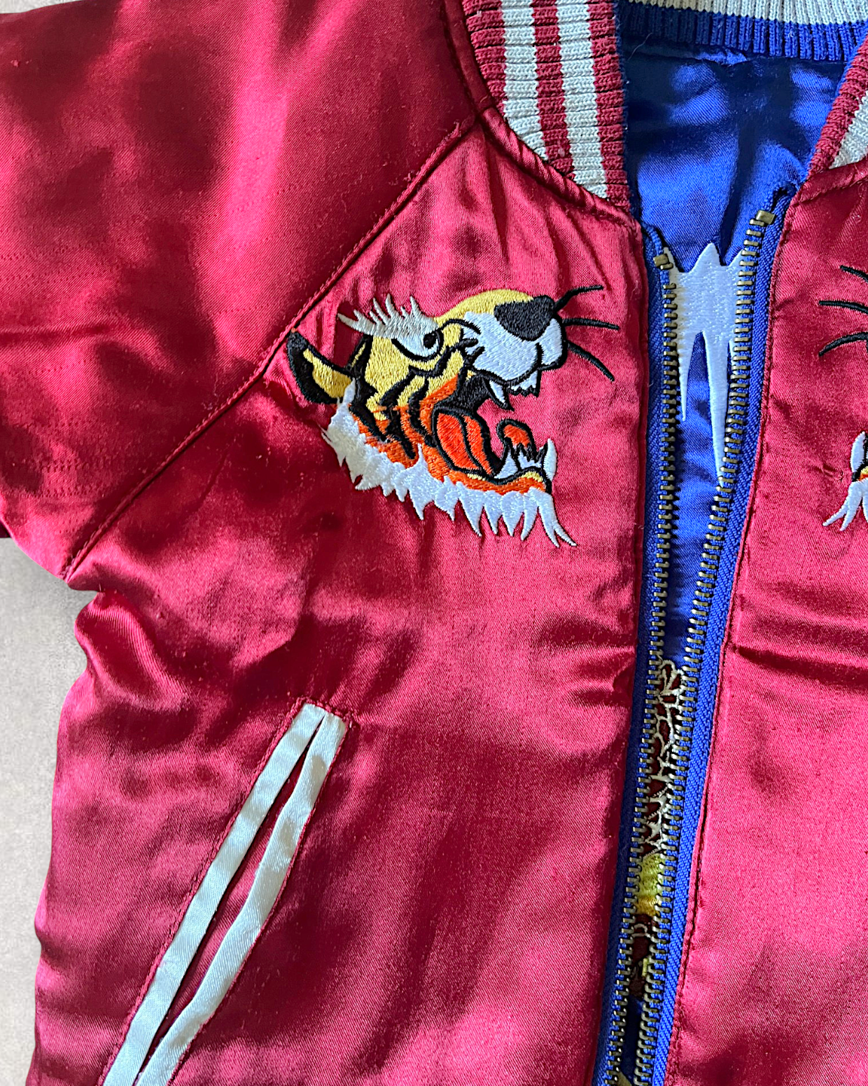 【KIDS】80cm Vintage Kids Reversible Sukajan Jacket “Tiger & Eagle”