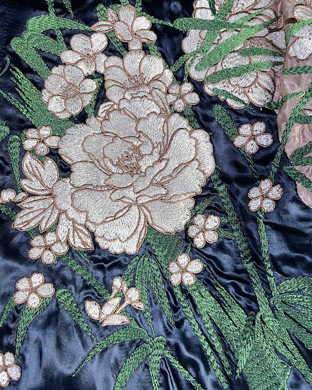 【XL】KARAKURI TAMASHII Reversible Tiger Sukajan Jacket – Embroidered Japanese Satin Bomber with Sakura & Bamboo