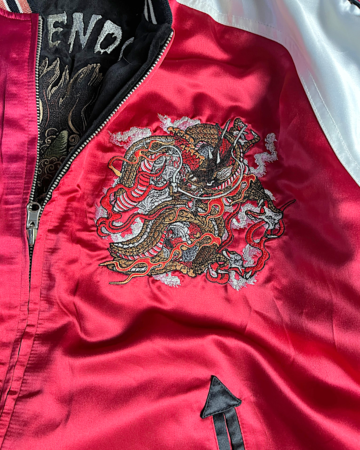 [44] Rare Reversible Velour Sukajan – SHUTENDOJI “King of Ogre” & RYUUTARO Dragon Tattoo Jacket