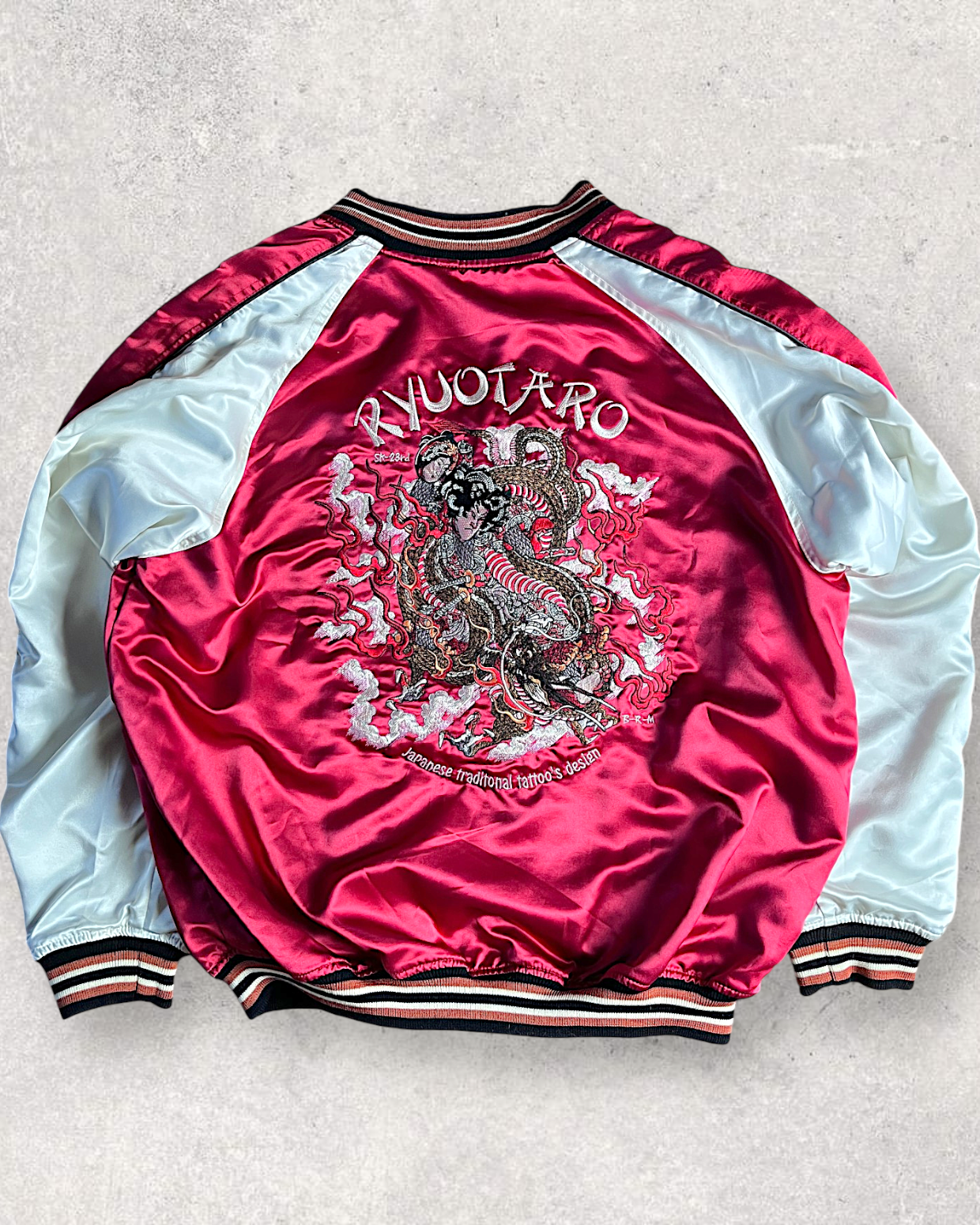 [44] Rare Reversible Velour Sukajan – SHUTENDOJI “King of Ogre” & RYUUTARO Dragon Tattoo Jacket