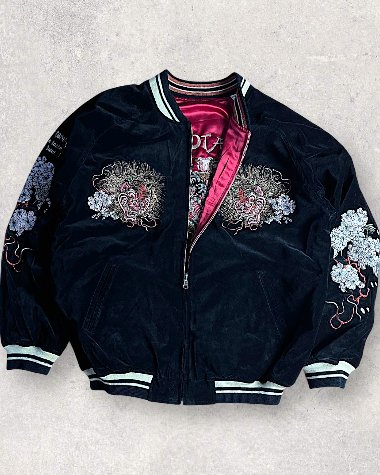 [44] Rare Reversible Velour Sukajan – SHUTENDOJI “King of Ogre” & RYUUTARO Dragon Tattoo Jacket