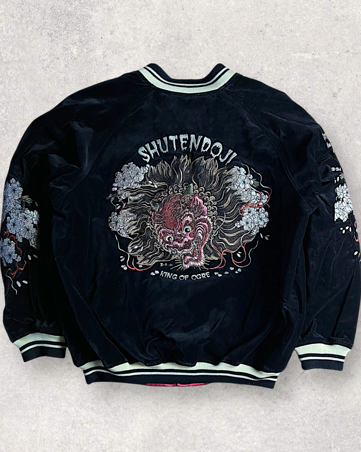 [44] Rare Reversible Velour Sukajan – SHUTENDOJI “King of Ogre” & RYUUTARO Dragon Tattoo Jacket