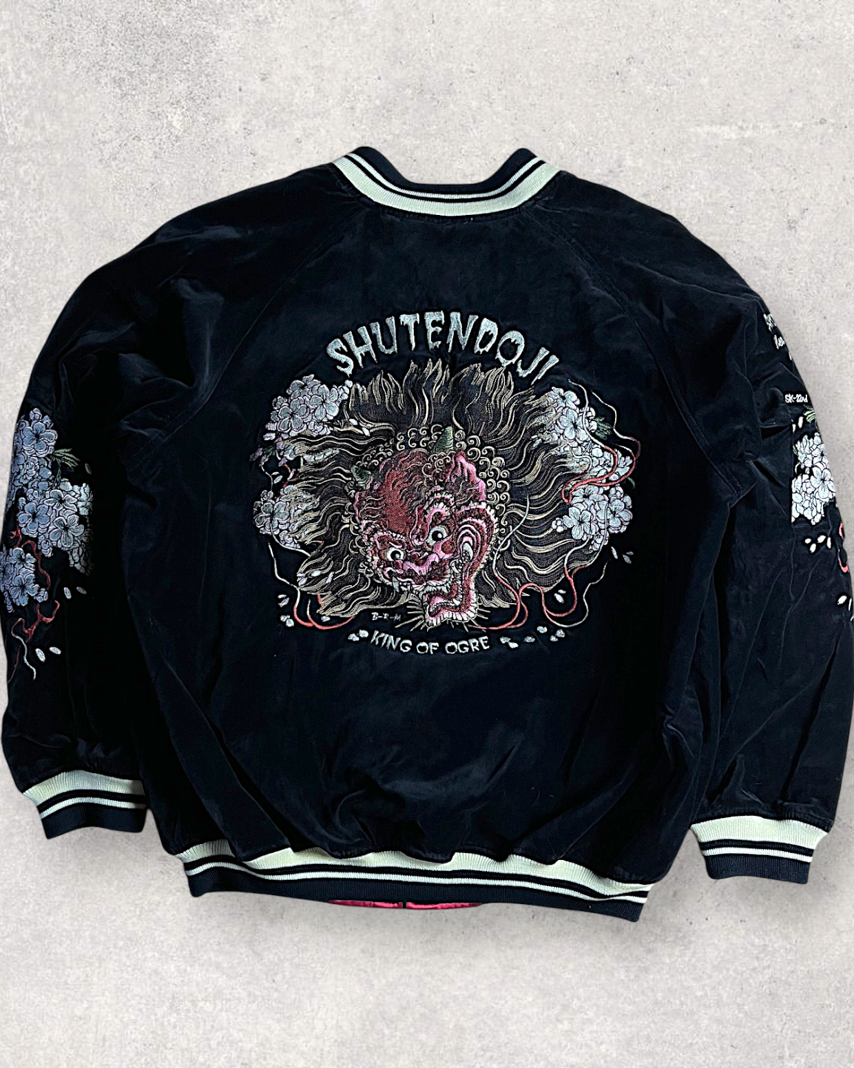 [44] Rare Reversible Velour Sukajan – SHUTENDOJI “King of Ogre” & RYUUTARO Dragon Tattoo Jacket