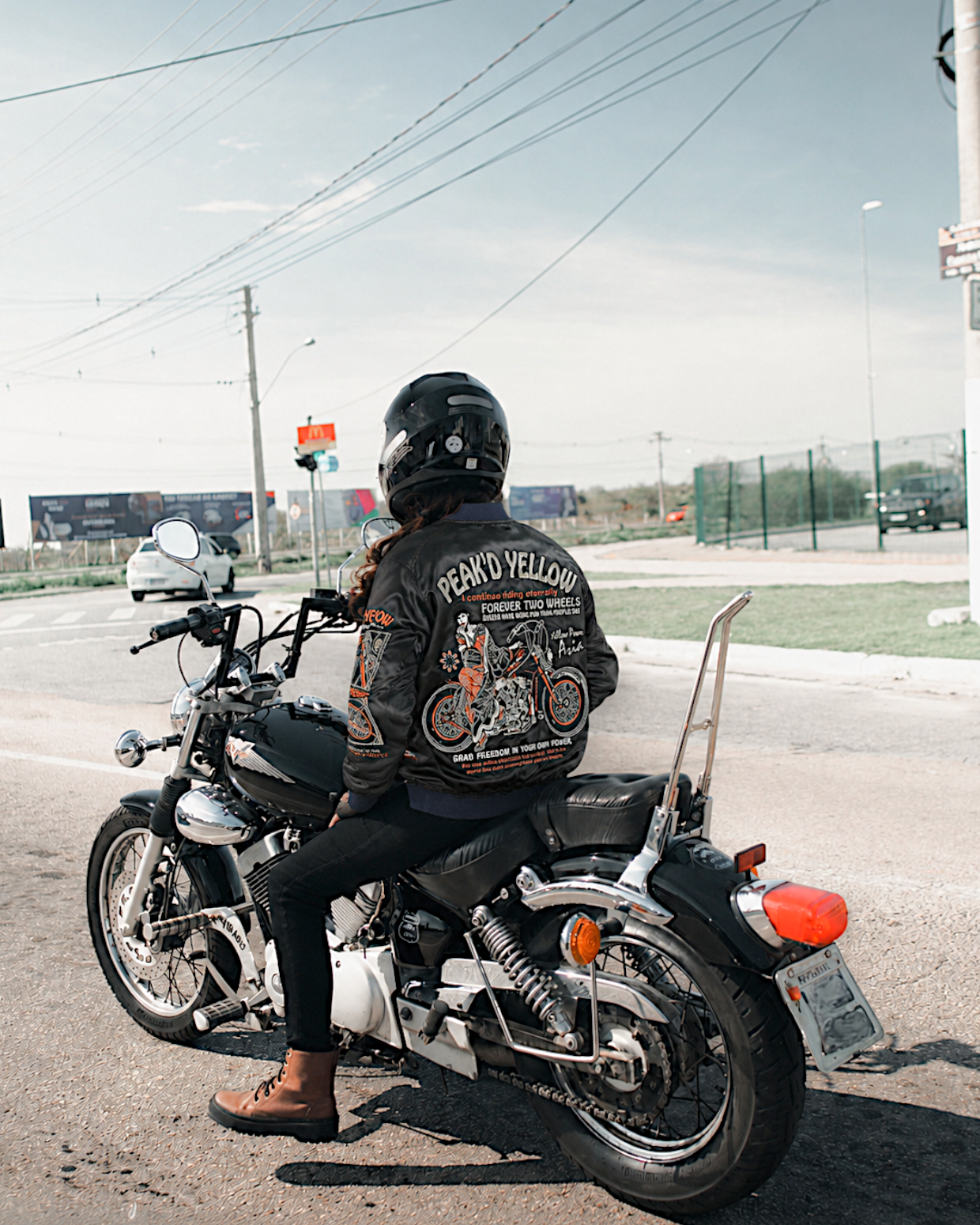 Peak'd Yellow Reversible Sukajan – Motorcycle Embroidered Satin Bomber Jacket | Vintage Japanese Biker Style