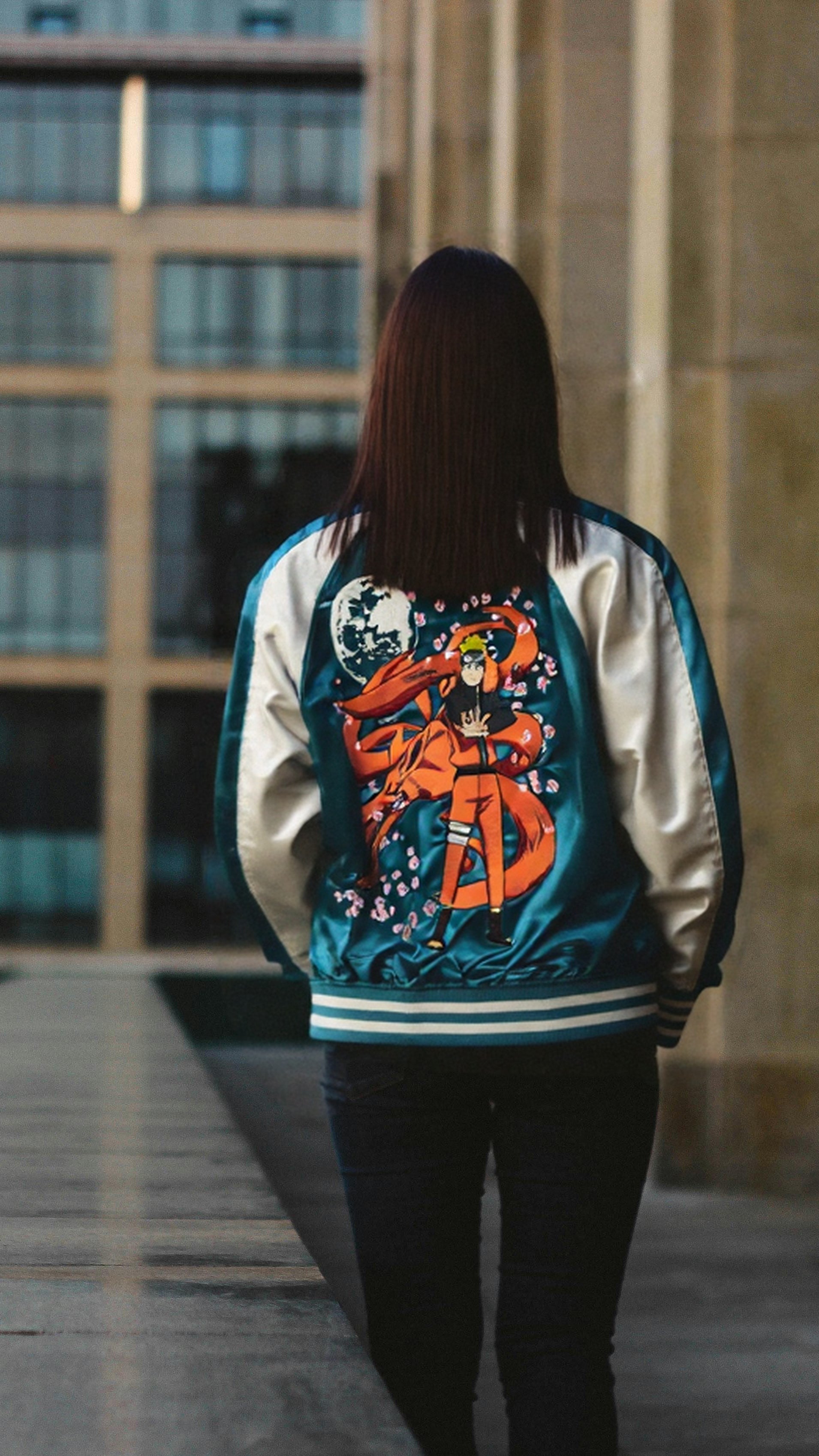 M] [NEW] OBORO × NARUTO Collab Sukajan – Embroidered Nine-Tails