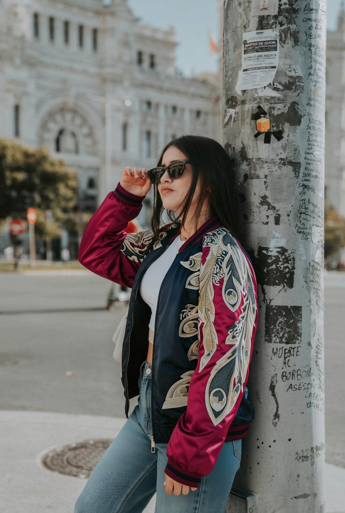 【XXL】Vintage Reversible Sukajan Jacket – Phoenix & Peacock-Inspired Embroidery Souvenir Jacket