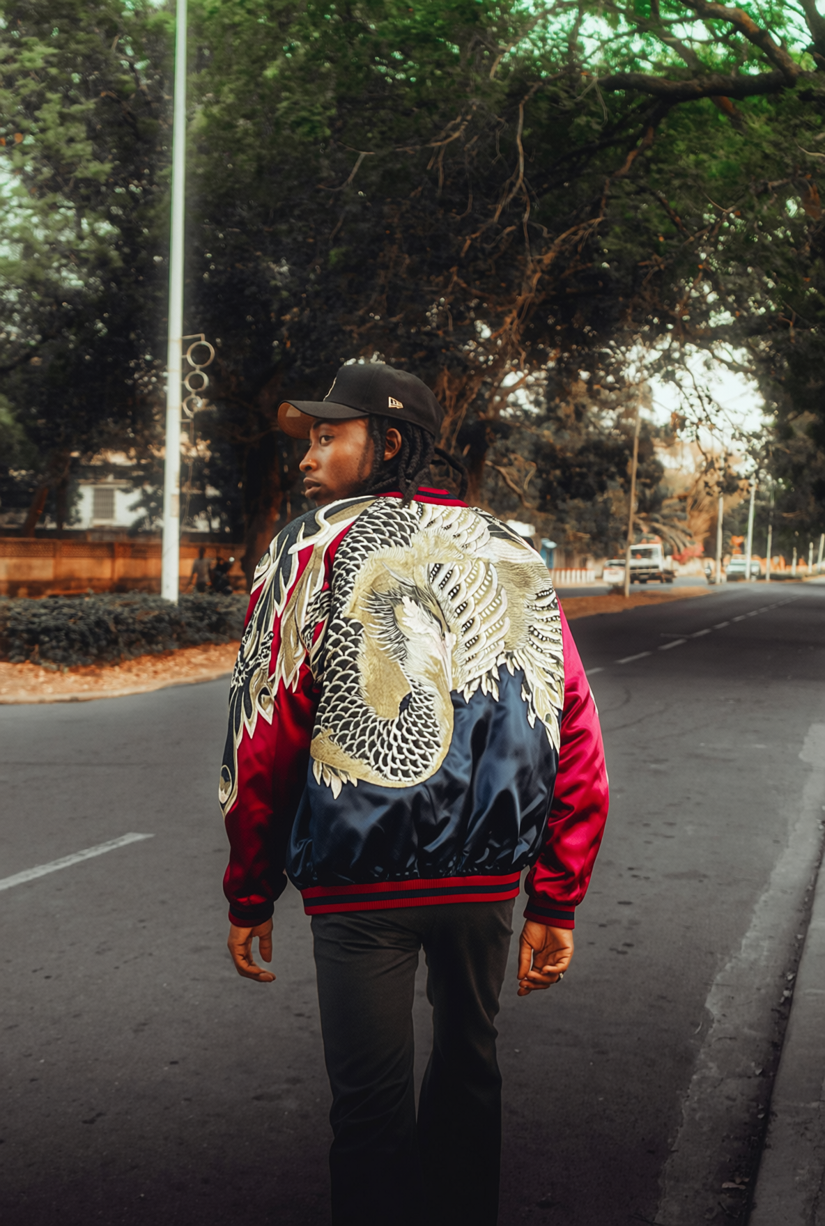 【XXL】Vintage Reversible Sukajan Jacket – Phoenix & Peacock-Inspired Embroidery Souvenir Jacket