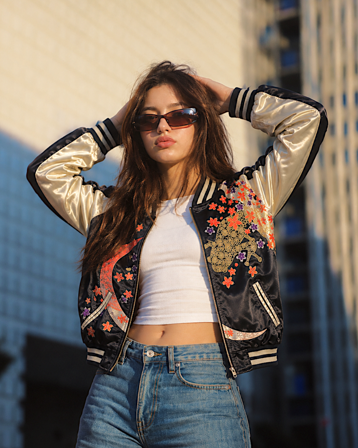 [M] Rare Vintage Sanmaruichi Sukajan Jacket – Reversible Frog  Koi Embroidery