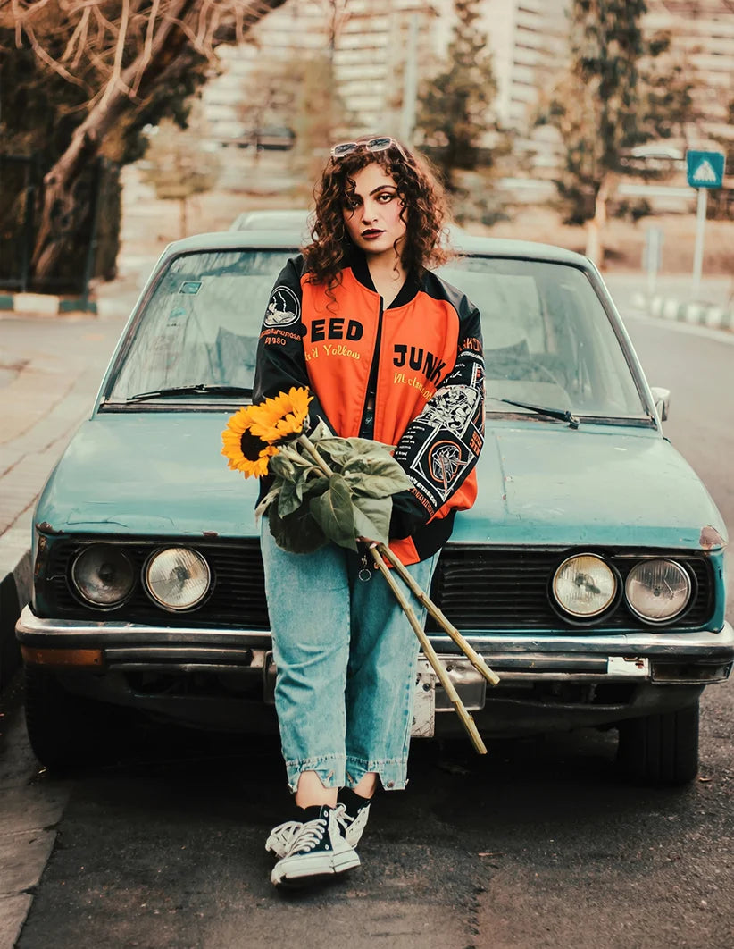 [L] [SPEED JUNKIE]  Bomber jacket Vintage / Reversable