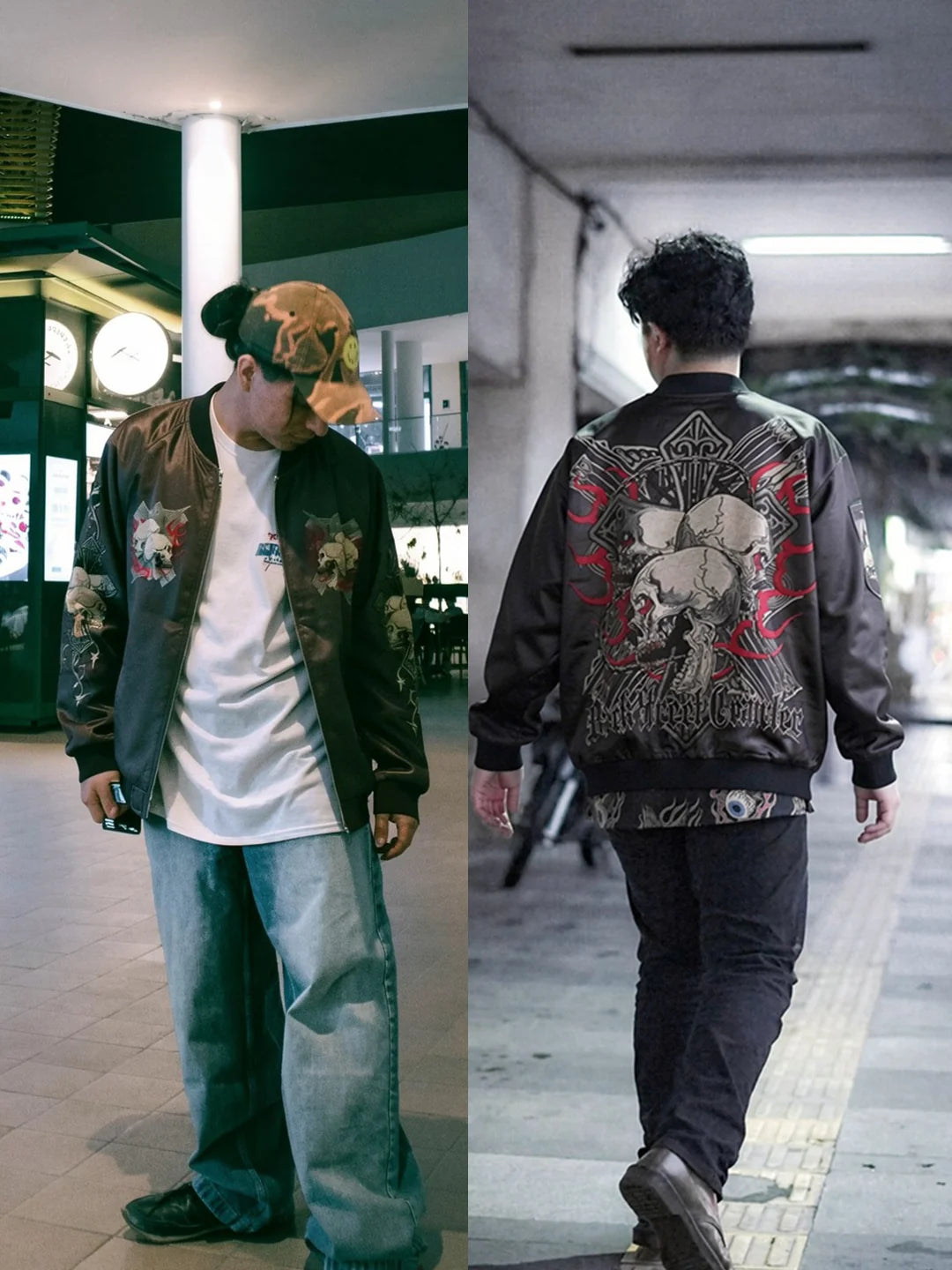 [TILL DEATH DO US PART]  Bomber jacket Vintage / Reversable