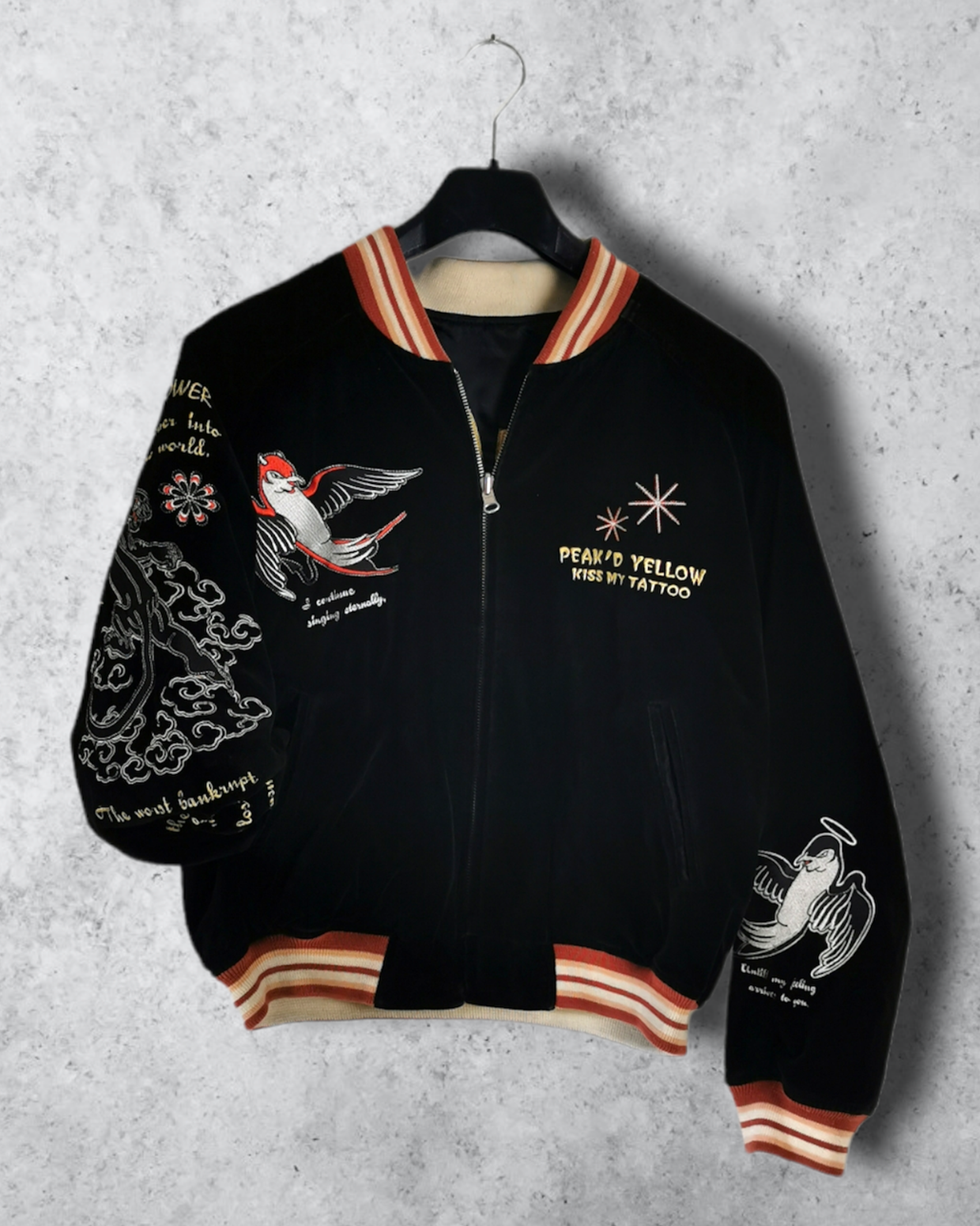 Yellow and black bomber jacket online