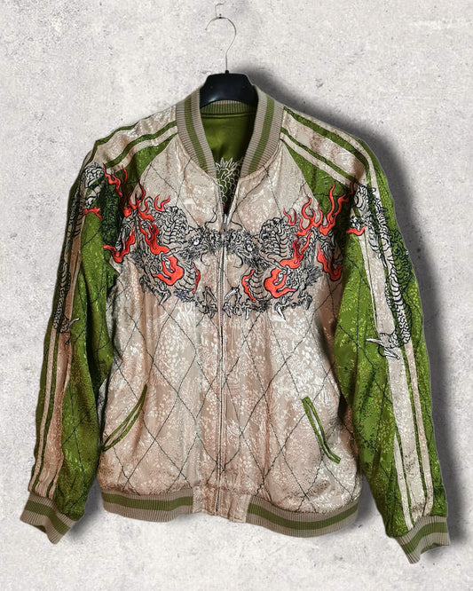 [GREEN DRAGON]   Bomber jacket Vintage / Reversable