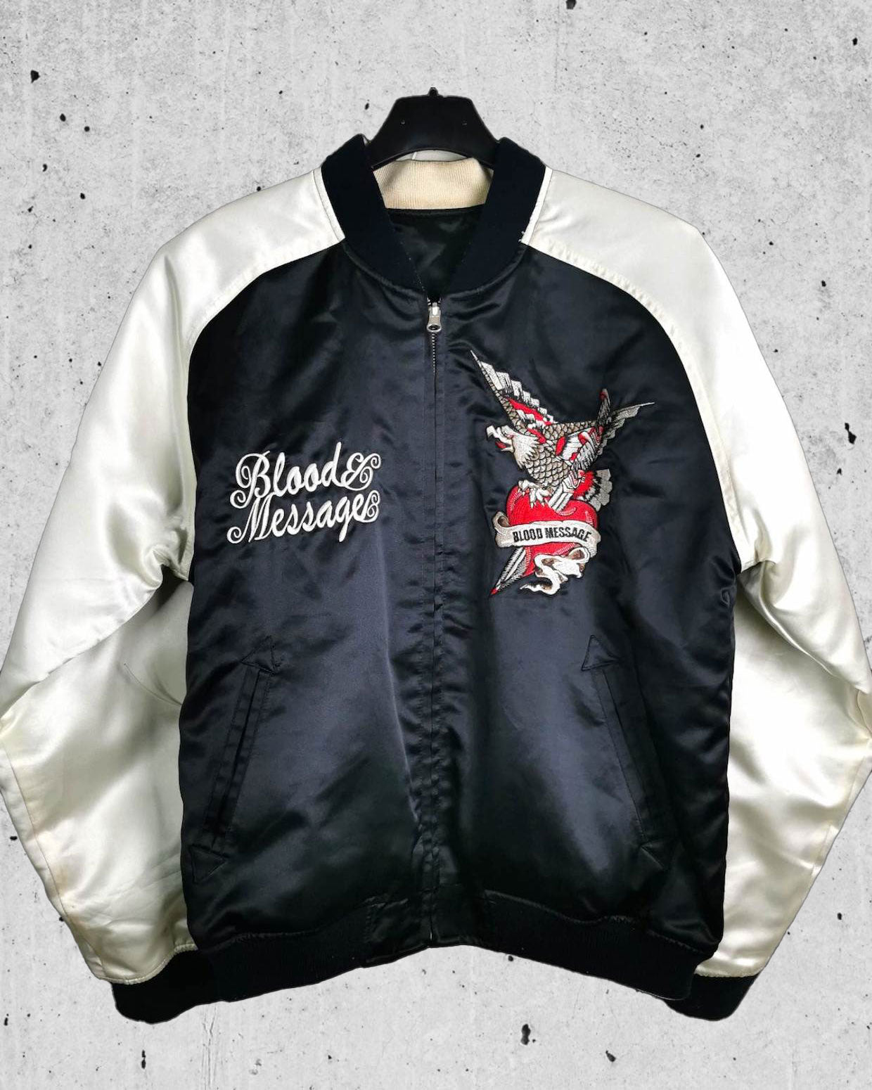 [BLOOD MESSAGE] Vintage Bomber jacket / Reversable