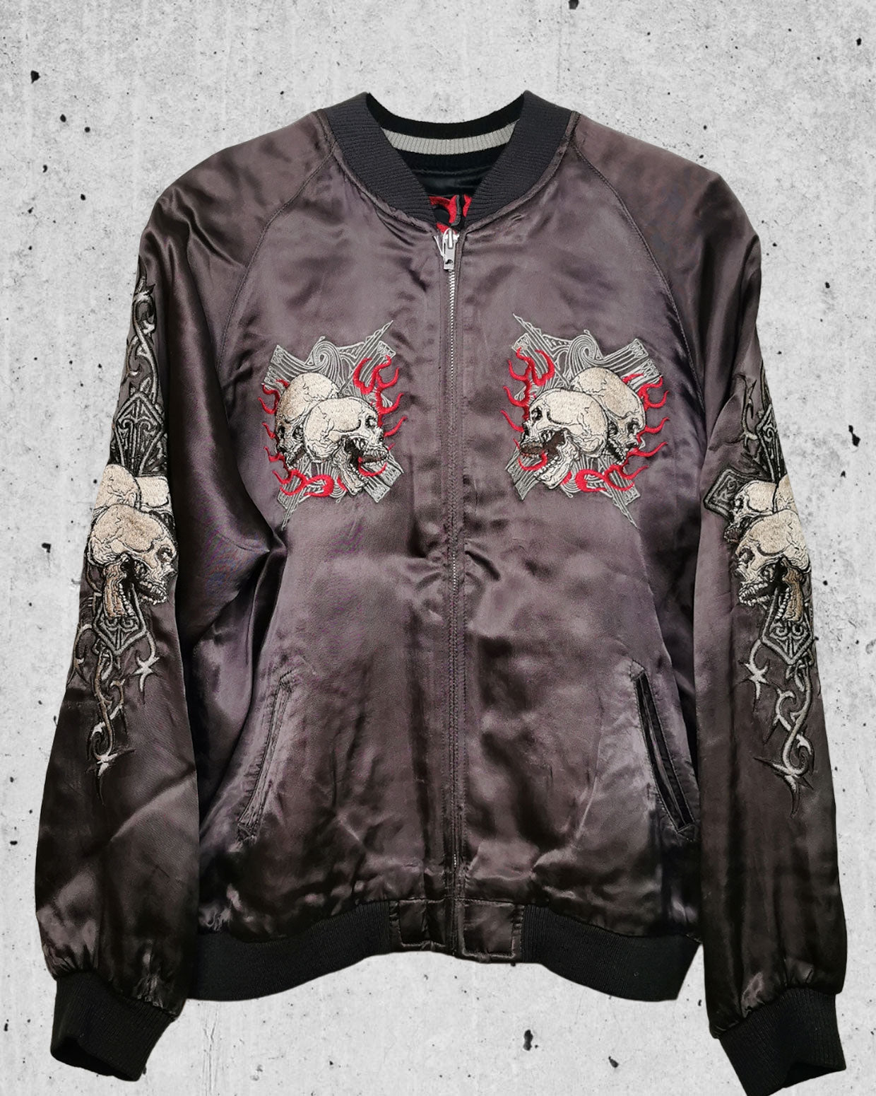 [TILL DEATH DO US PART]  Bomber jacket Vintage / Reversable