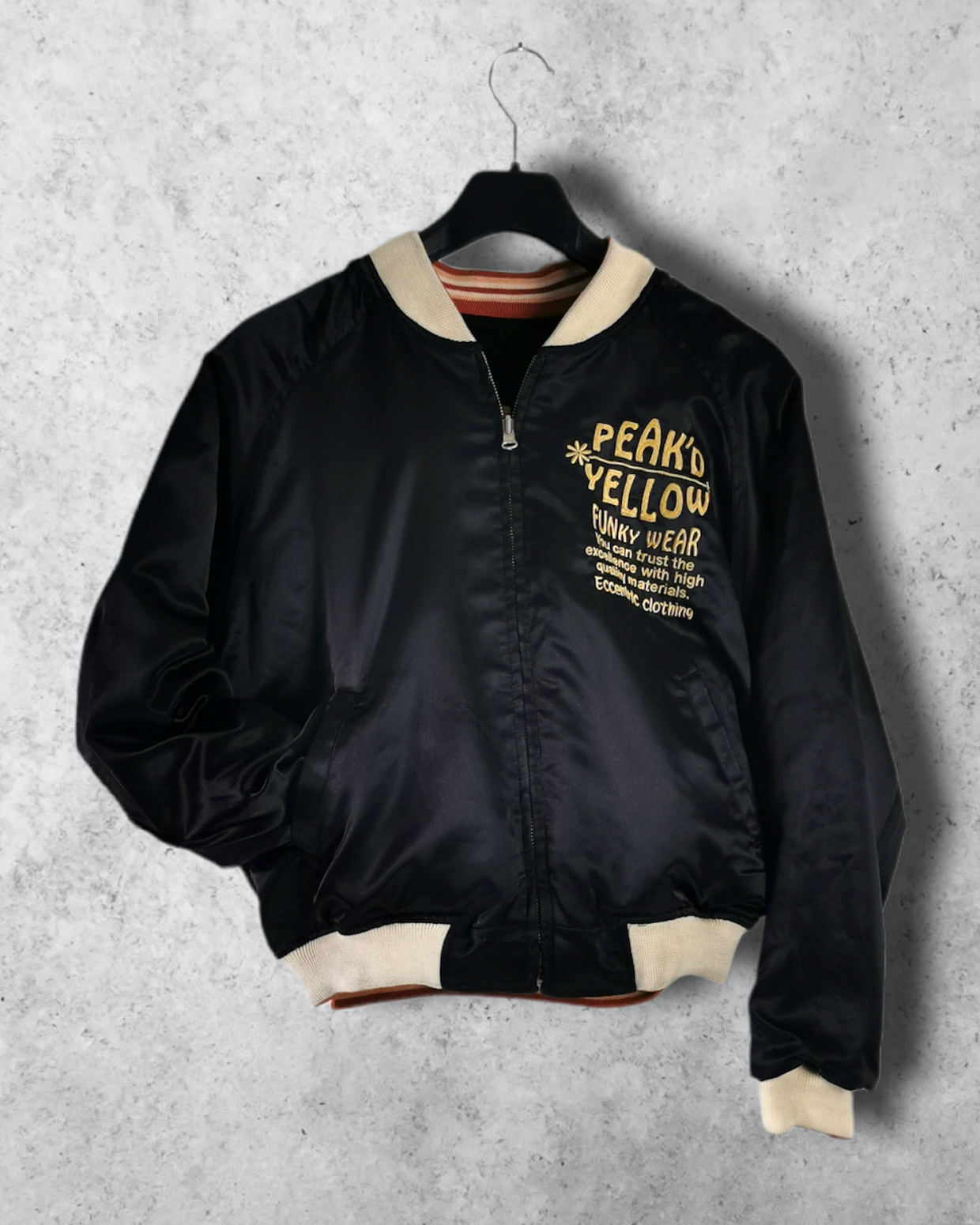 [PEAK'D YELLOW - Enjoy This Moment]  Bomber jacket Vintage / Reversable