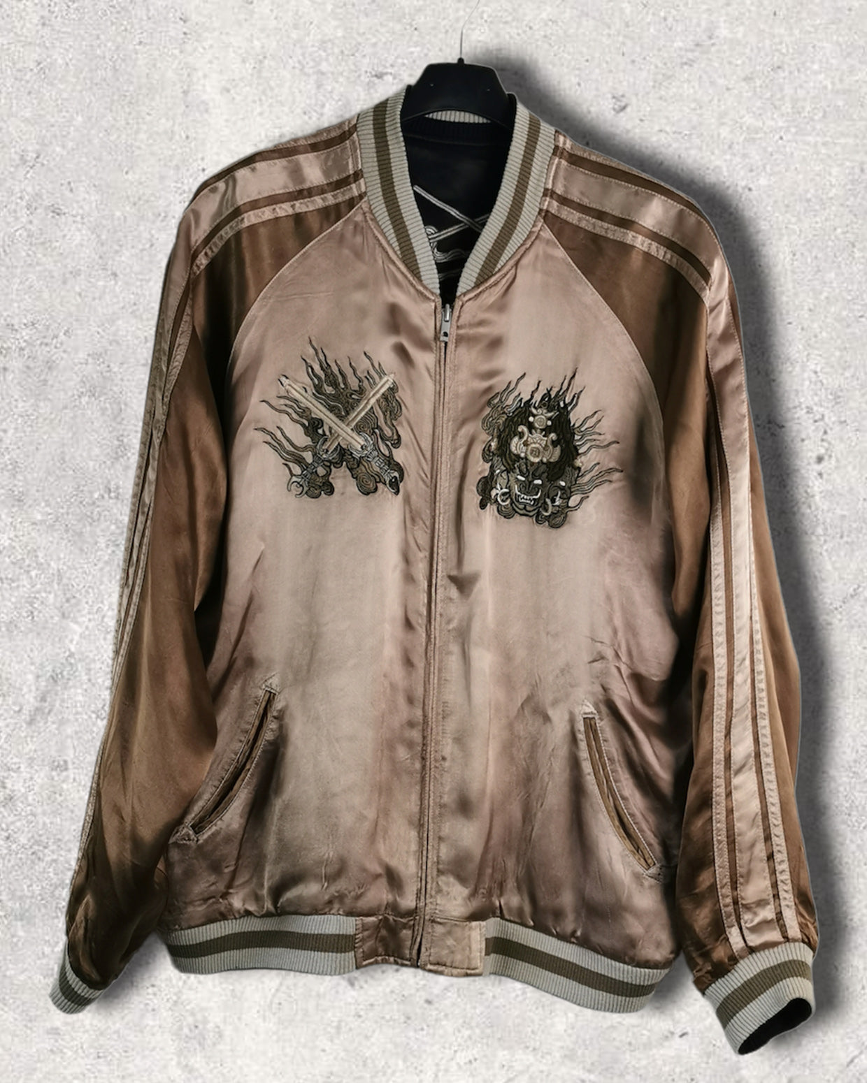 [THE GOD OF FIRE - ASHURA]  Bomber jacket Vintage / Reversable